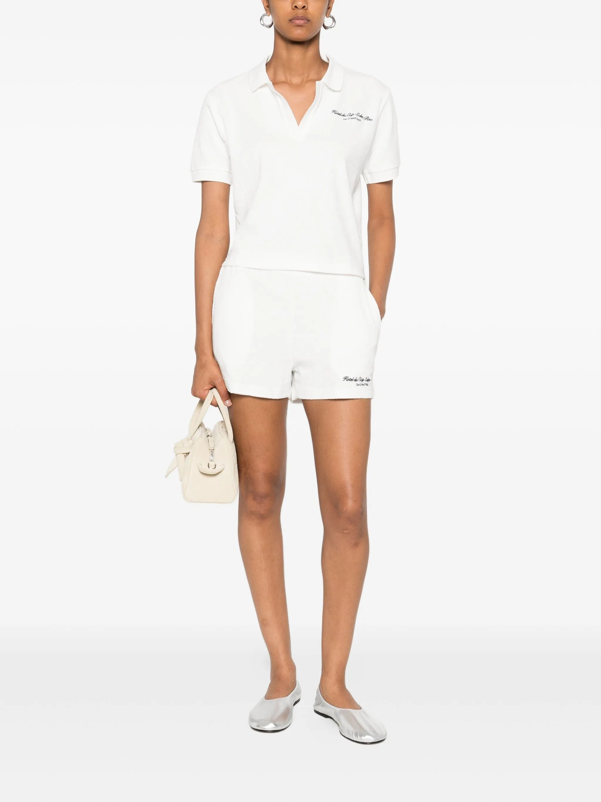 Sporty & Rich Embroidered Cotton Polo Top - 2