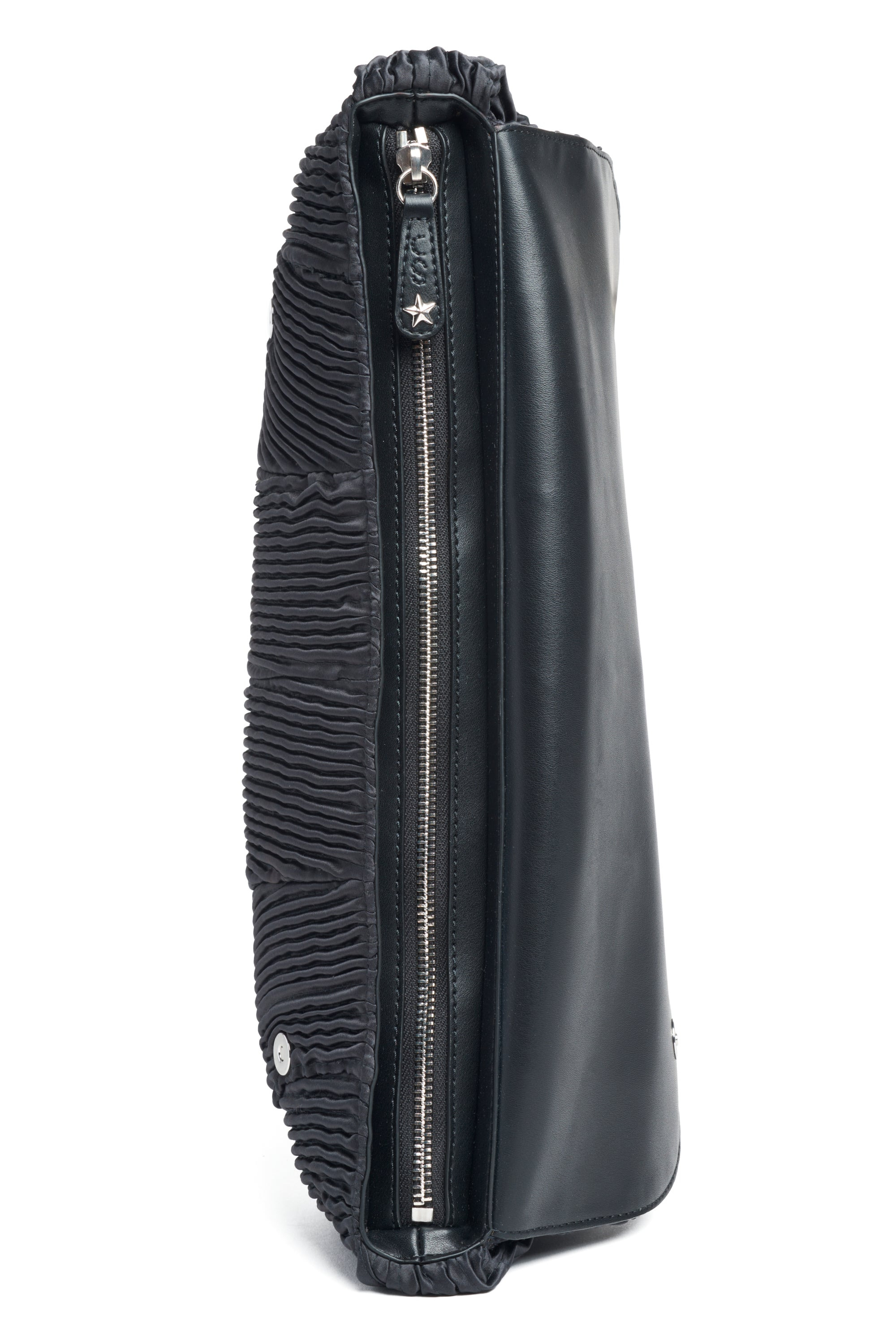 BLACK PLEATED CATERPILLAR BAG - 6
