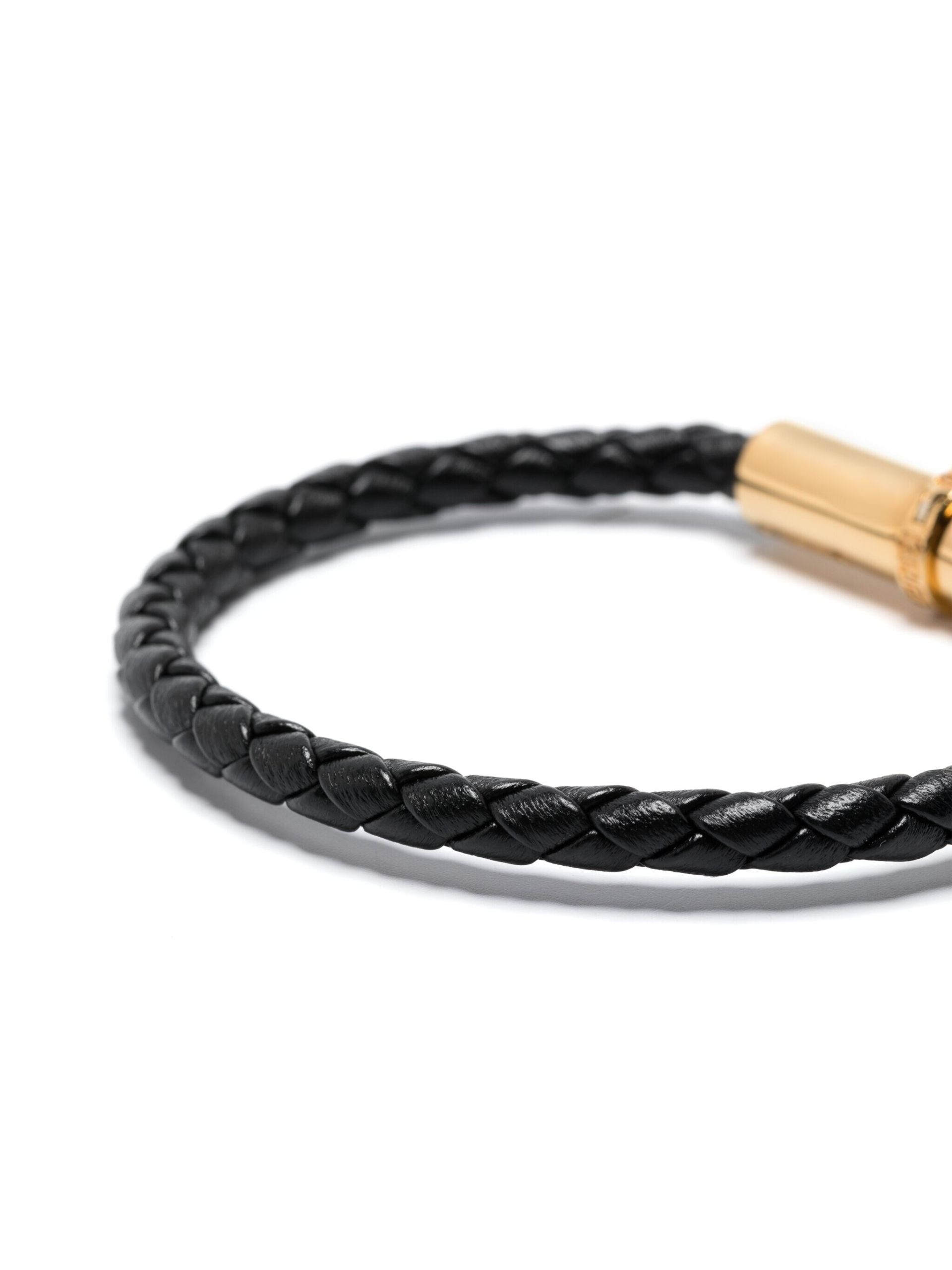 Black Medusa Braided Leather Bracelet - 3