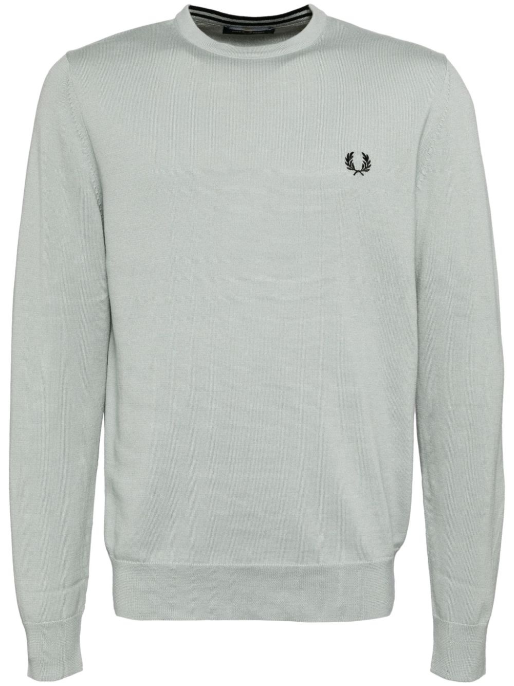 logo-embroidered wool-blend jumper - 1