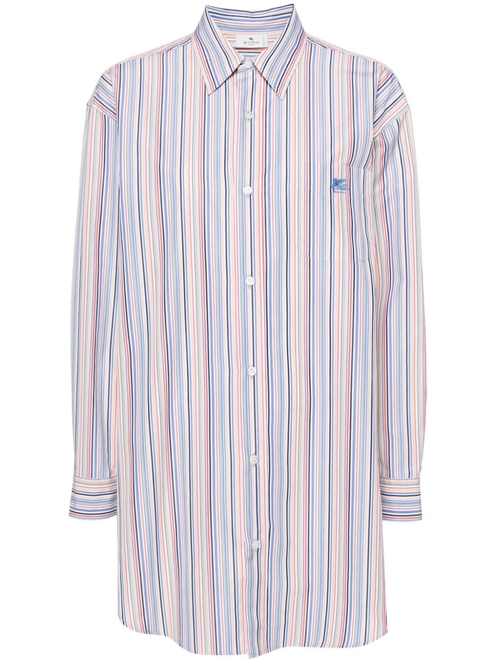 Pegaso-embroidered striped shirt - 1