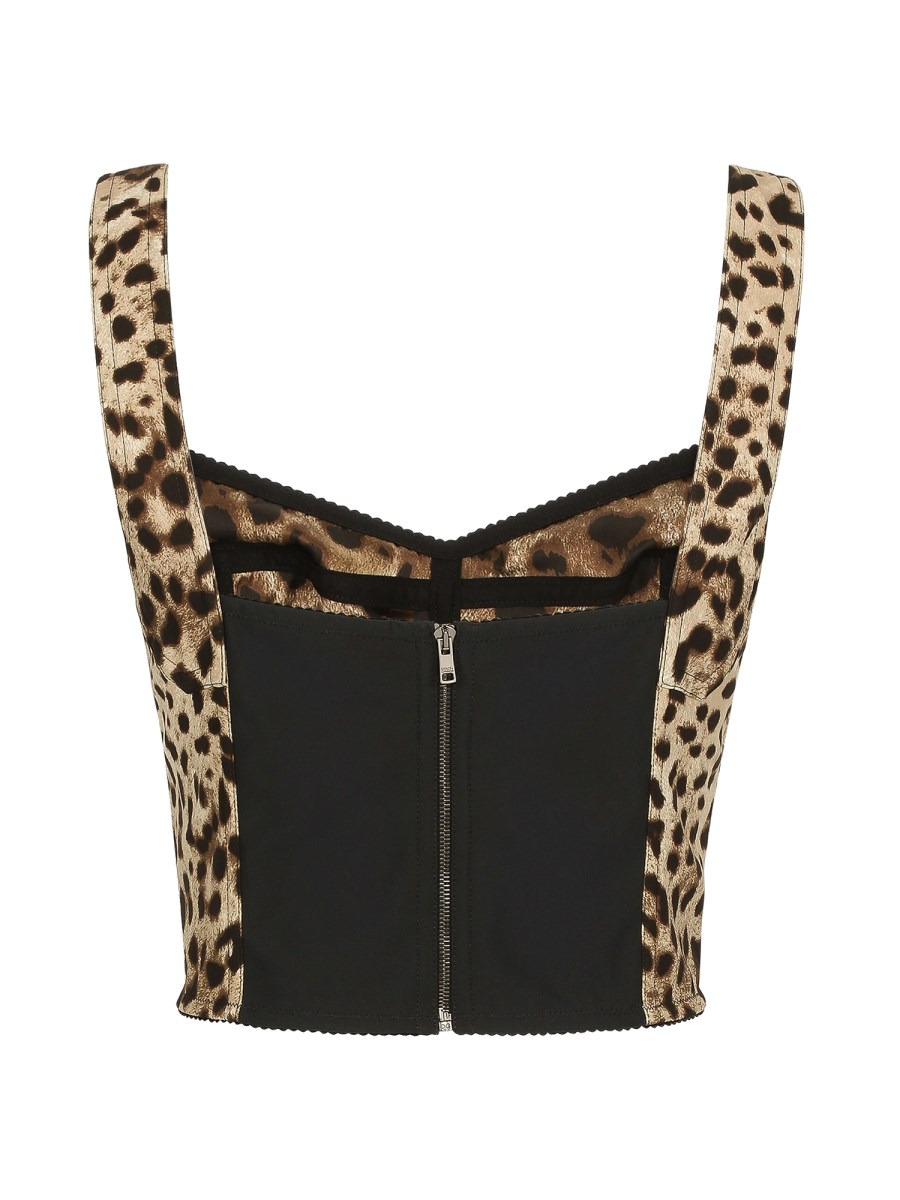 LEOPARD PRINT CHARMEUSE BUSTIER - 2