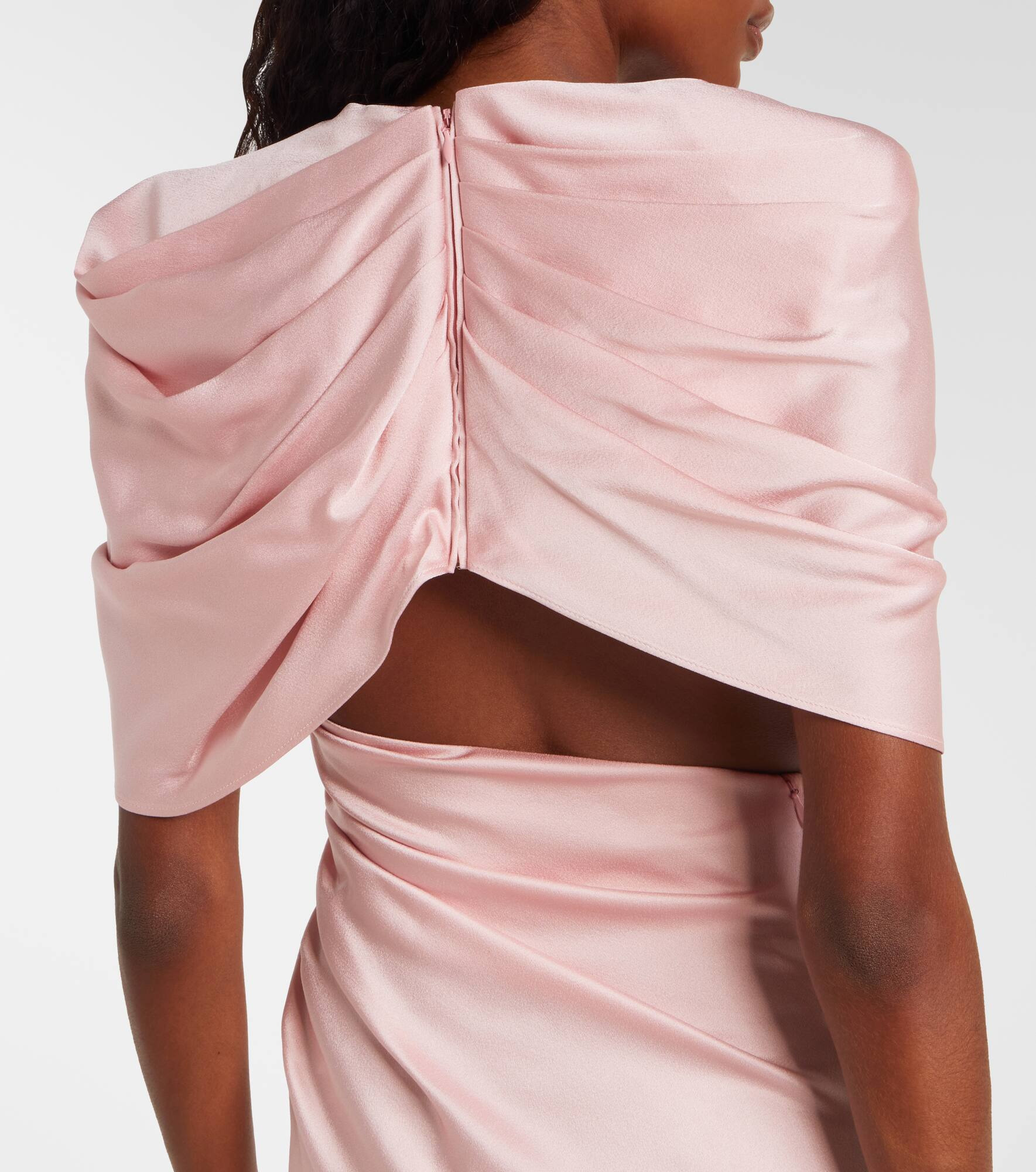 Draped satin gown - 6