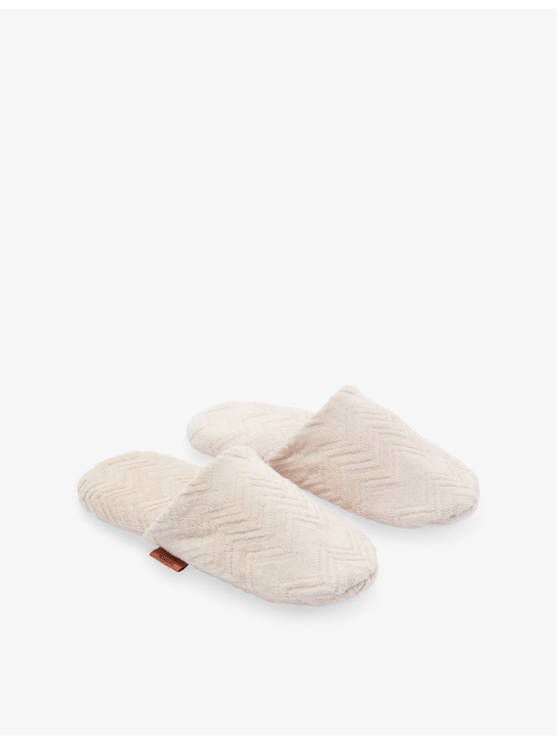 Missoni Chalk Zigzag-Pattern Cotton-Terry Slippers outlook