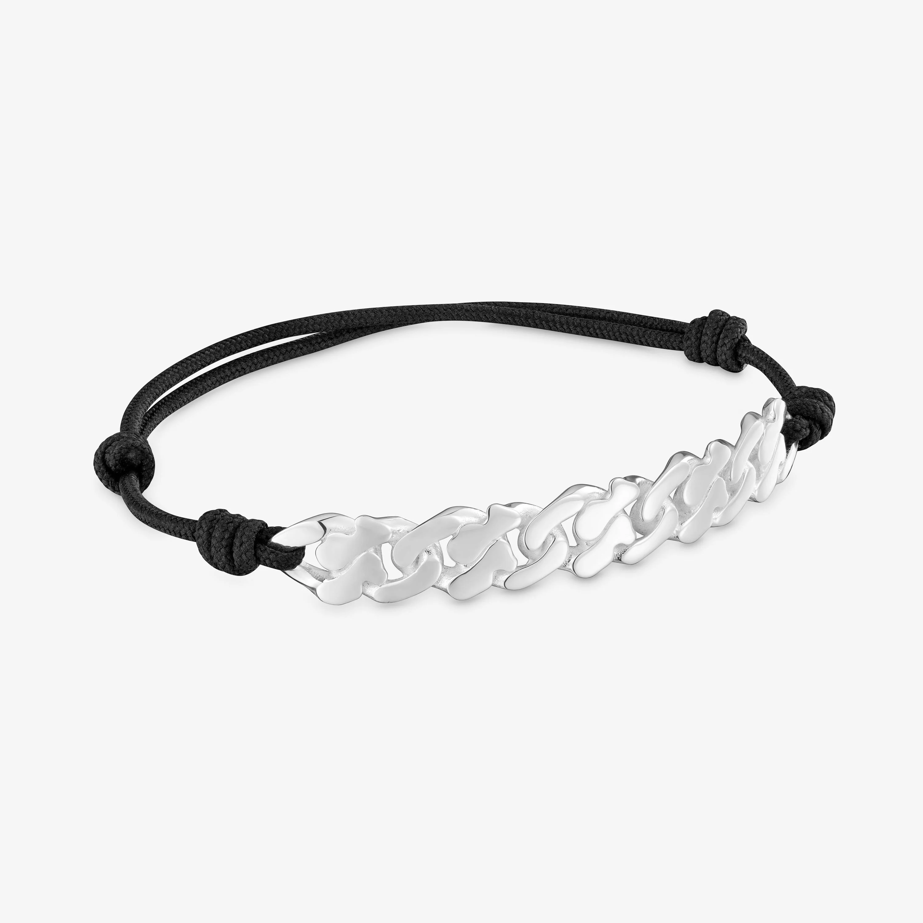 Silver and black nylon Chain bracelet TOUS Bear’s Chain - 1