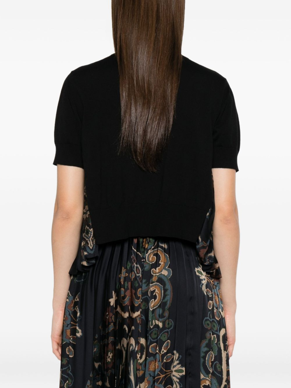 pleated floral print top - 4