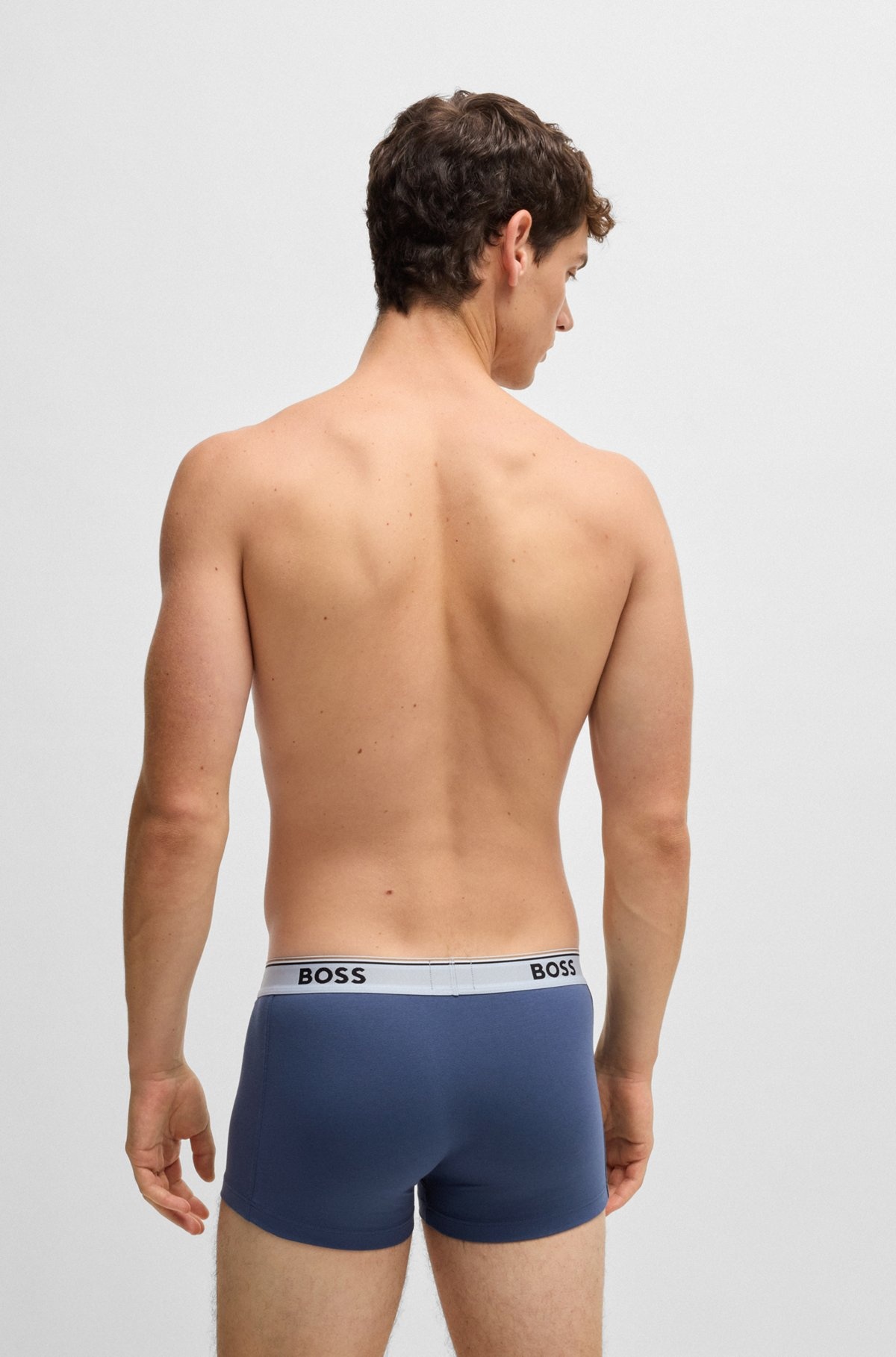 THREE-PACK OF STRETCH-COTTON TRUNKS WITH LOGO WAISTBANDS - 3