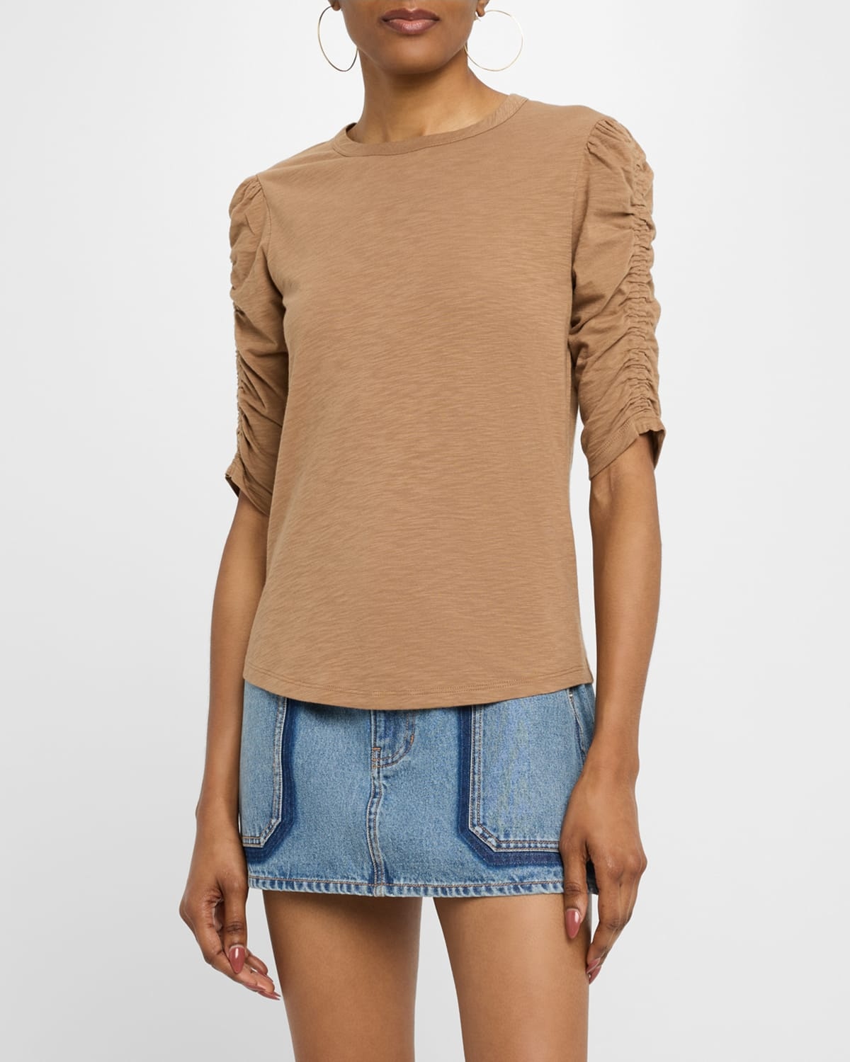 Waldorf Ruched-Sleeve Tee - 4