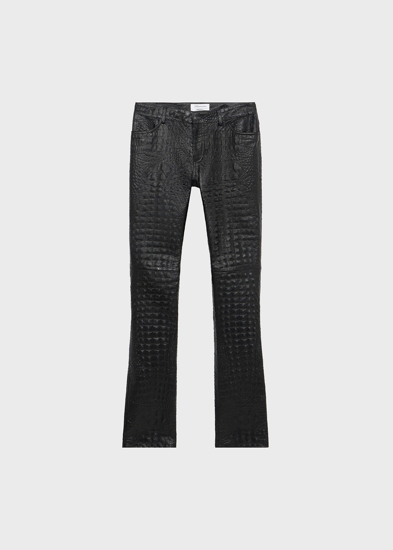 PANTS IN CROCODILE-EFFECT PRINT LEATHER 1
