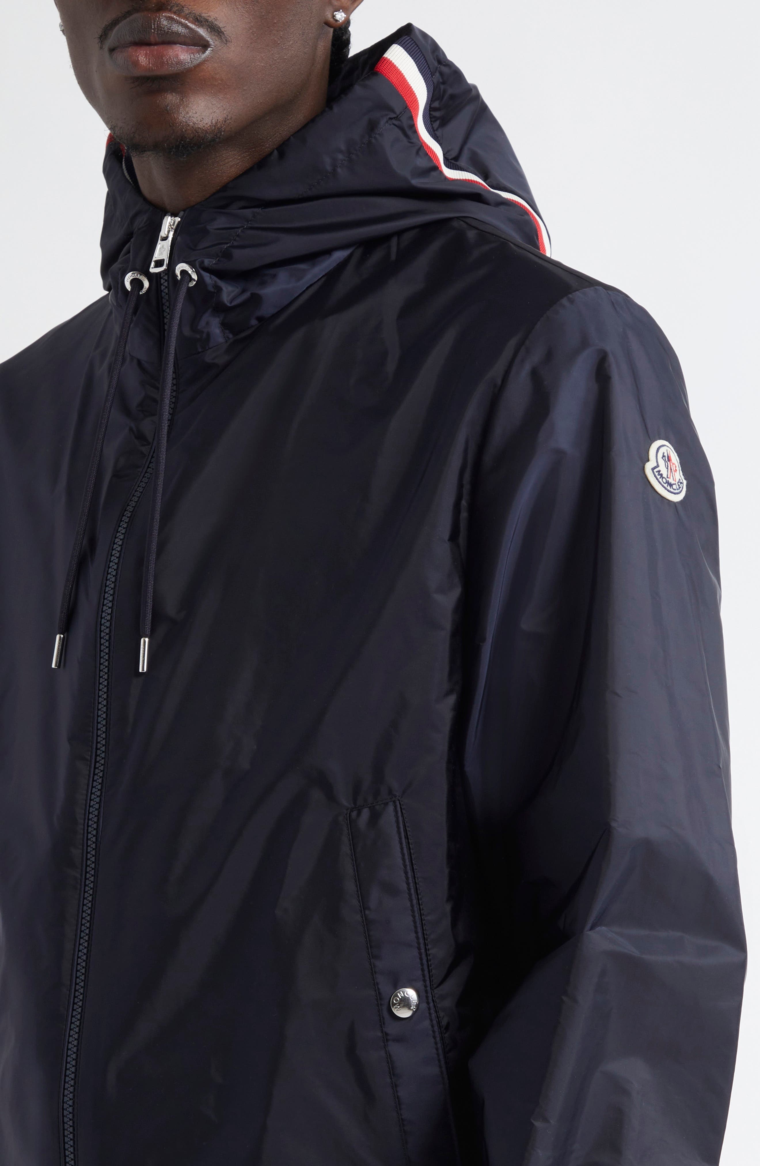 Moncler Grimpeurs Hooded Water Repellent Nylon Jacket in Navy/Navy at Nordstrom - 4