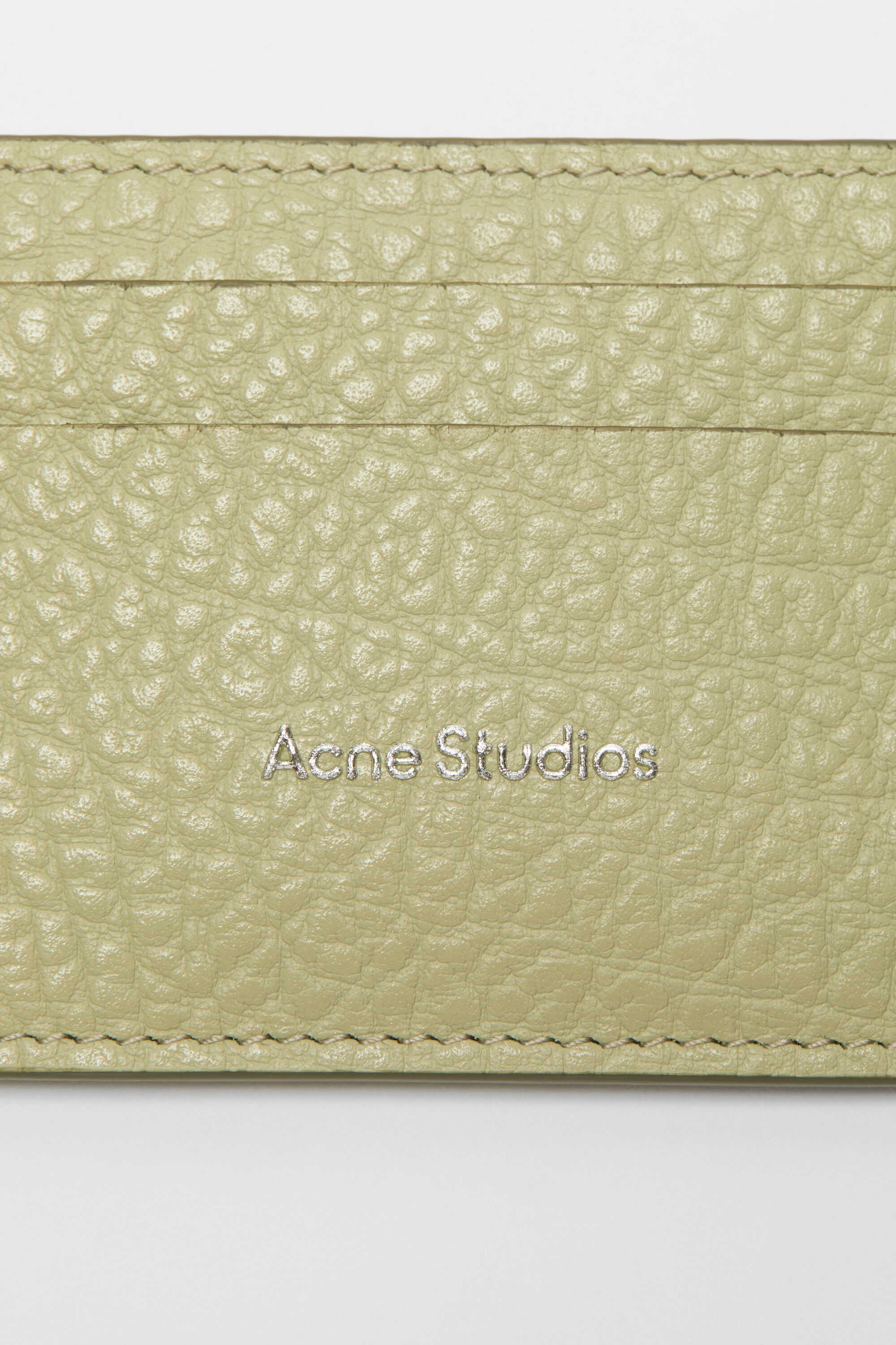 Leather card holder - Sage green/herb green - 5