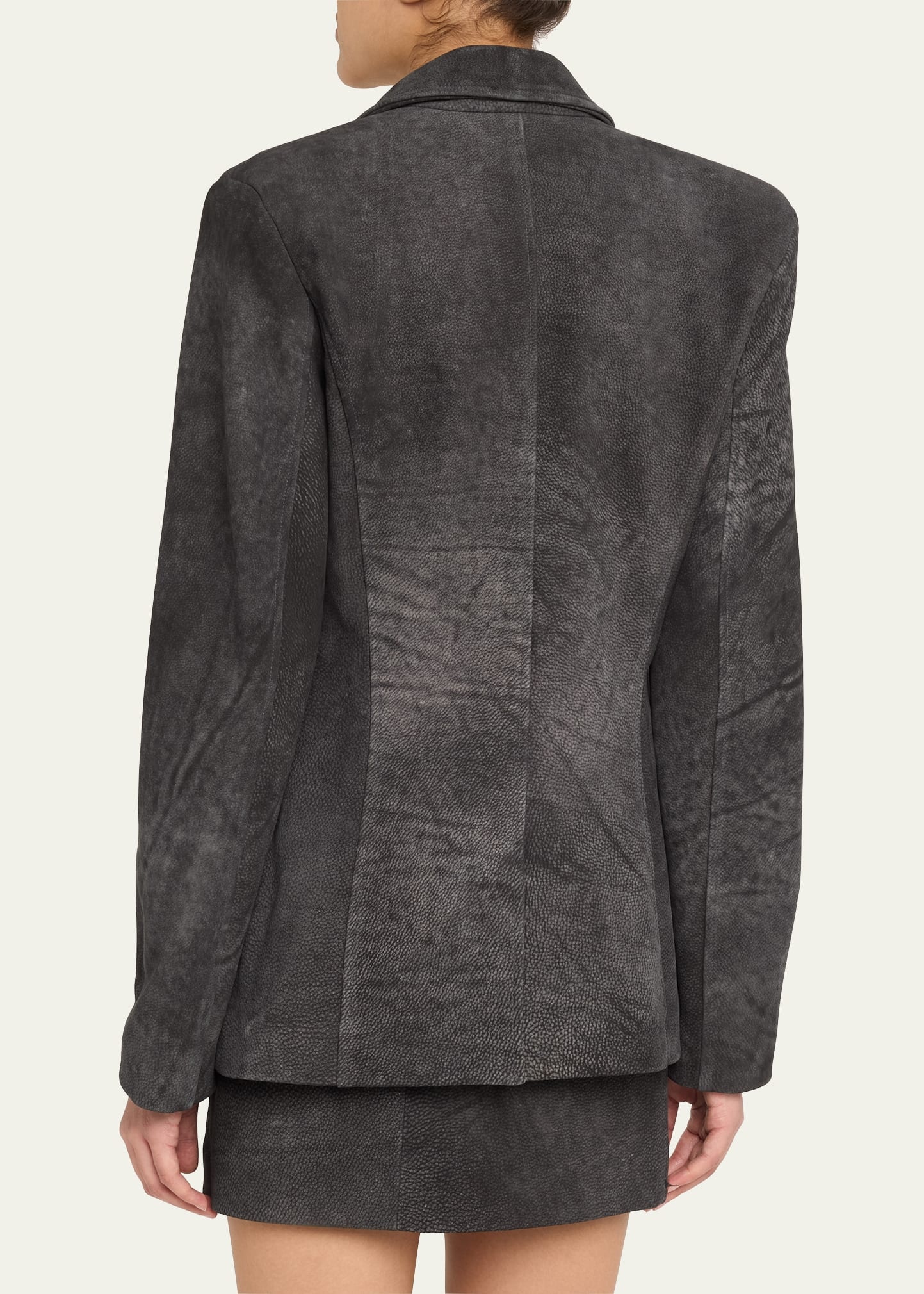 Nubuck Leather Blazer - 3