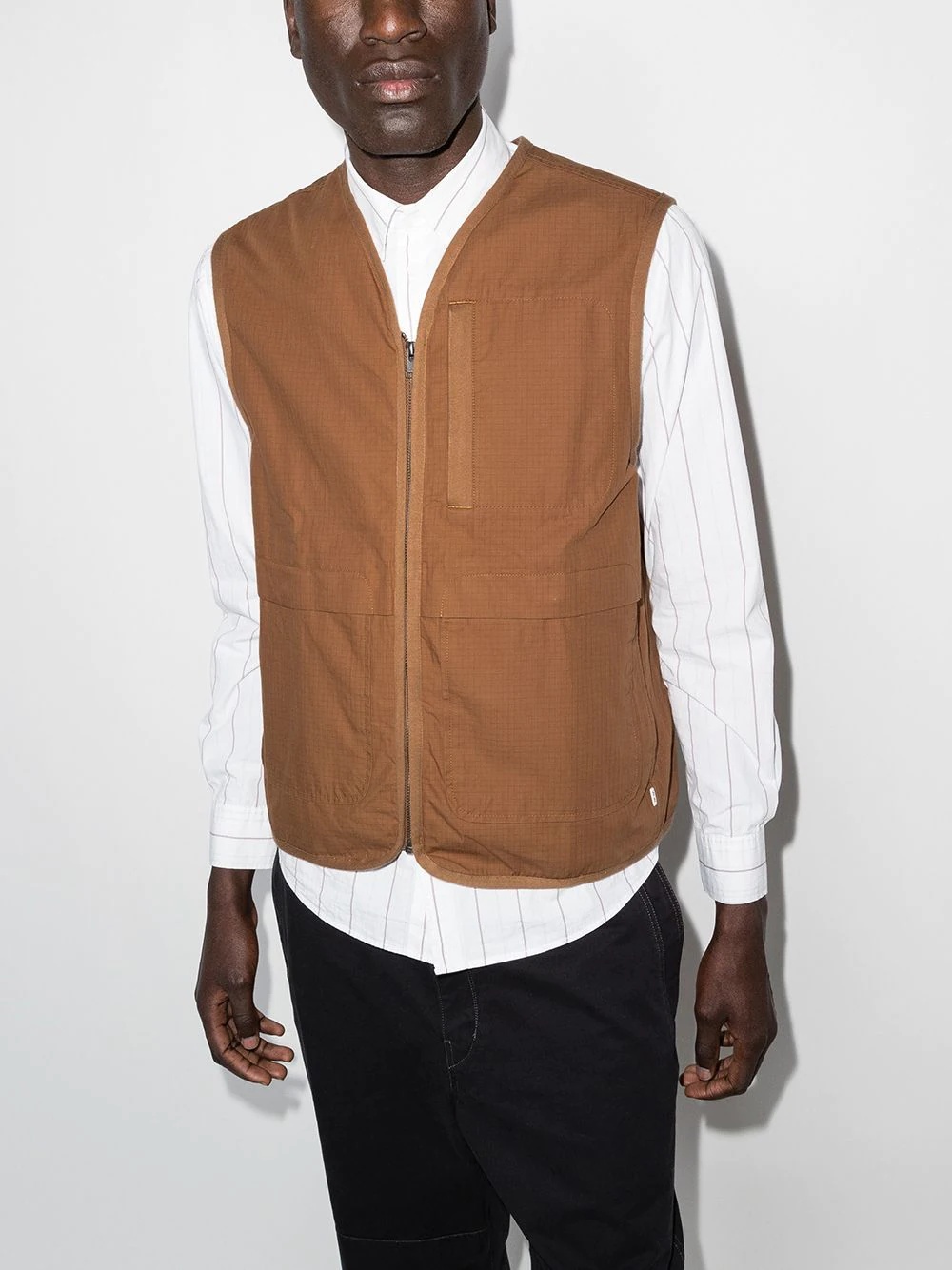 Victor checked  V-neck vest - 2