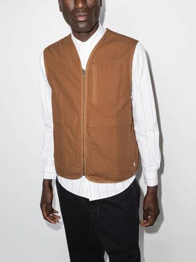 Wood Wood Victor checked  V-neck vest outlook