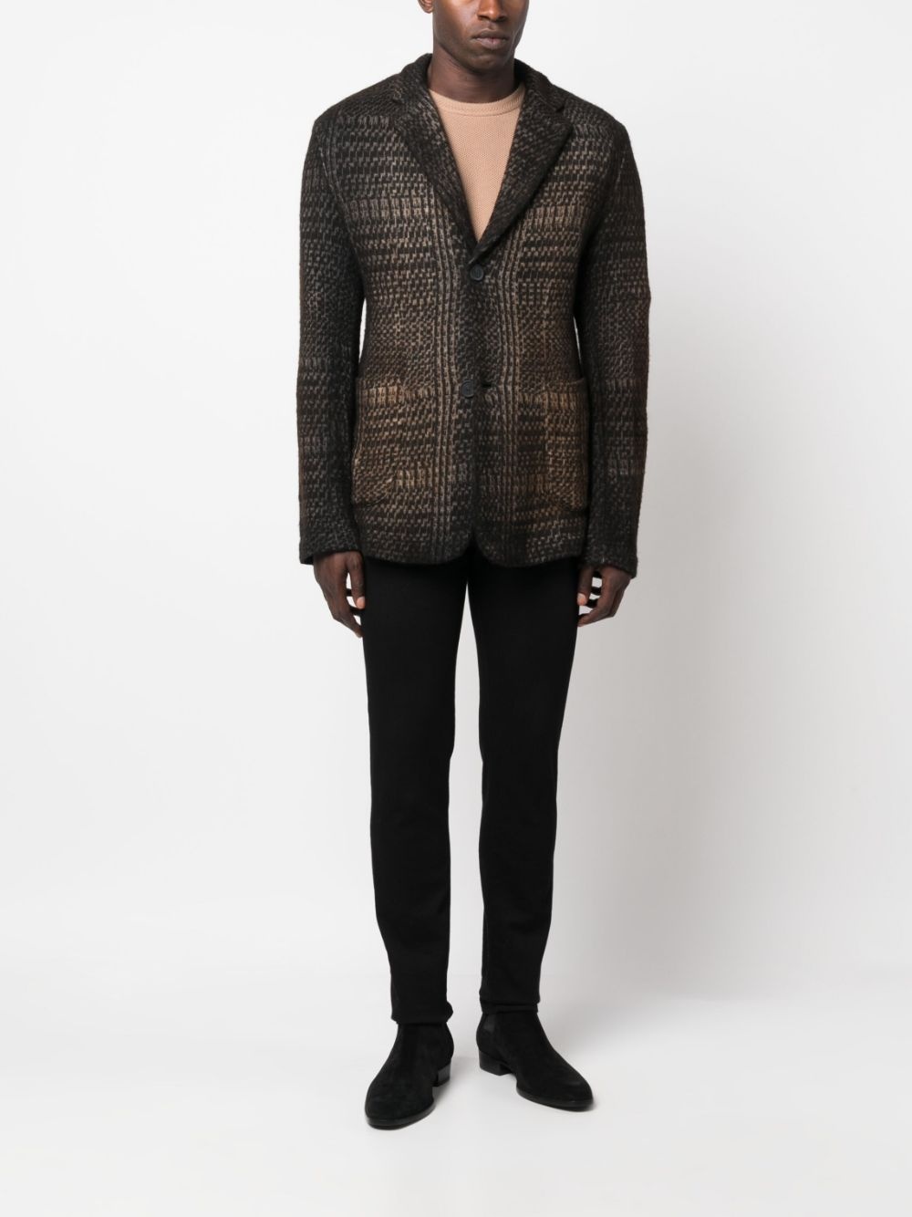 houndstooth wool-cashmere jacket - 2