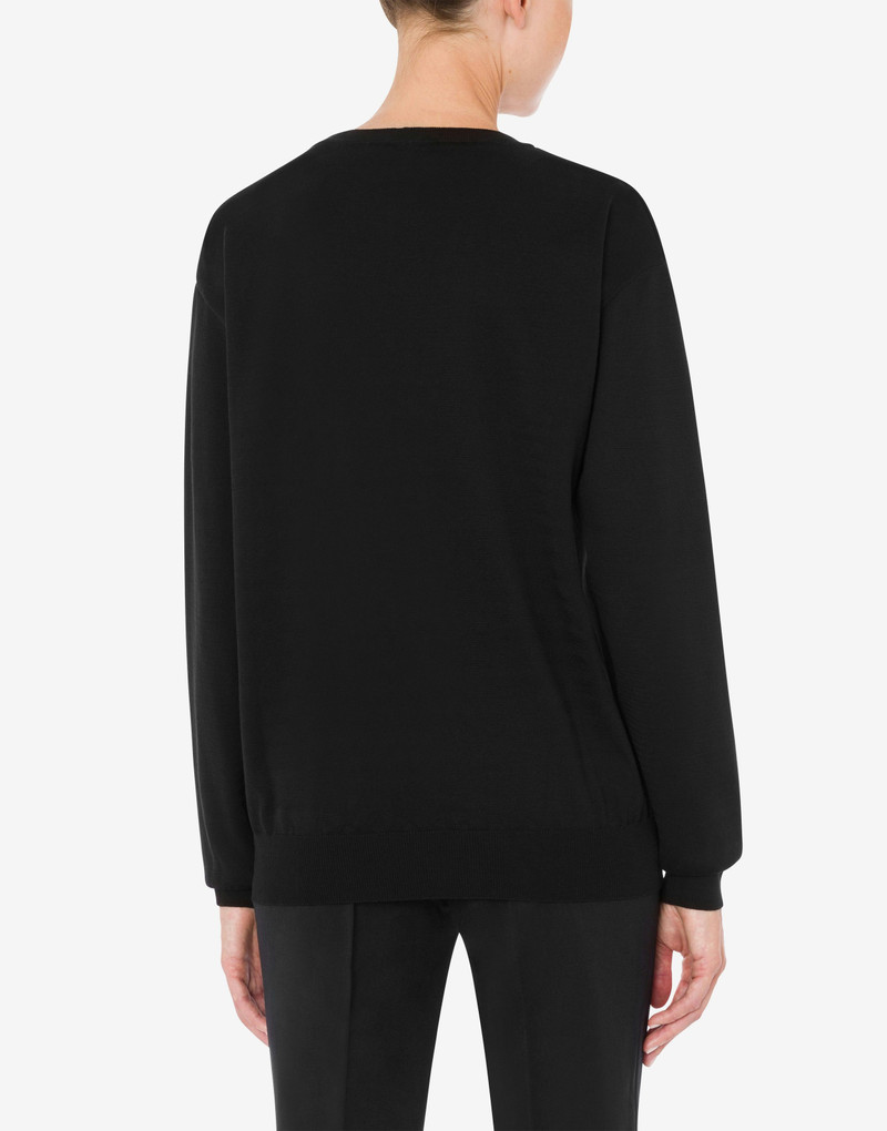 COTTON PULLOVER WITH DRAWN TEDDY BEAR 3