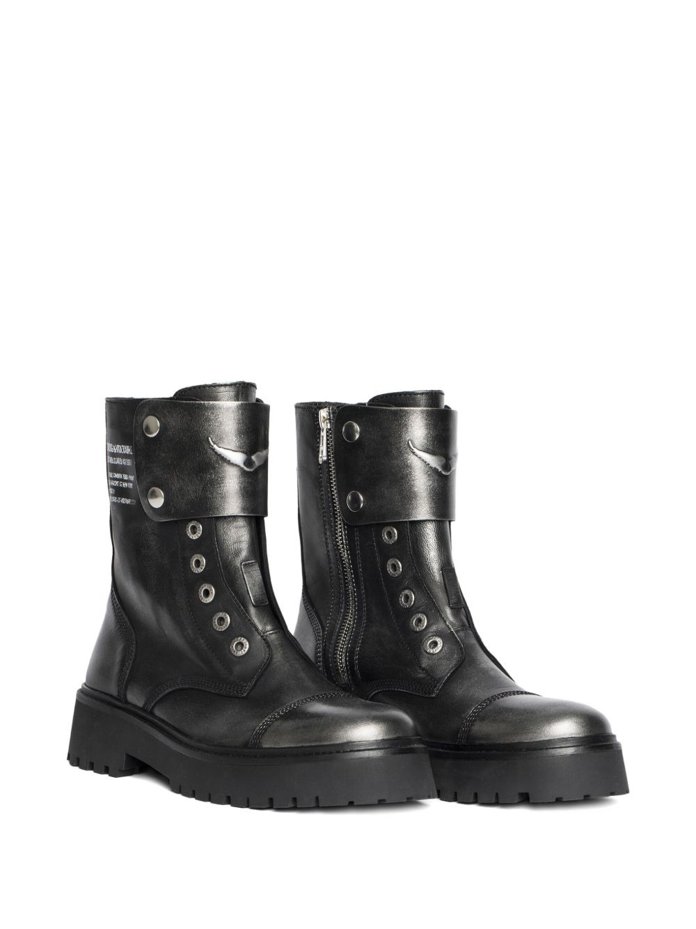leather combat boots - 2