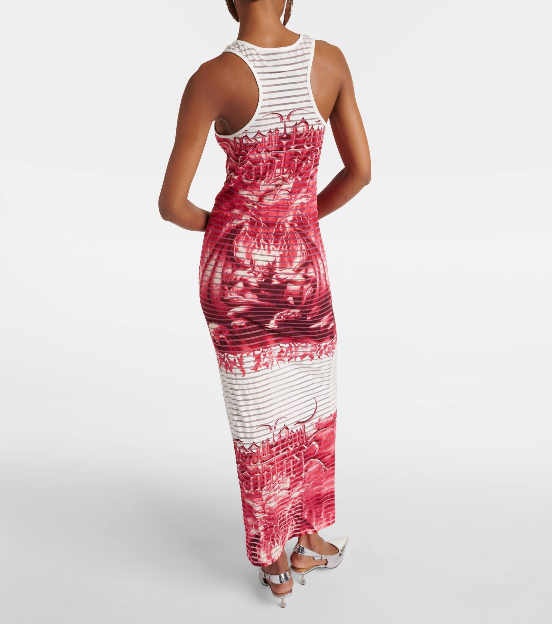 Striped printed cotton-blend jersey maxi dress - 3