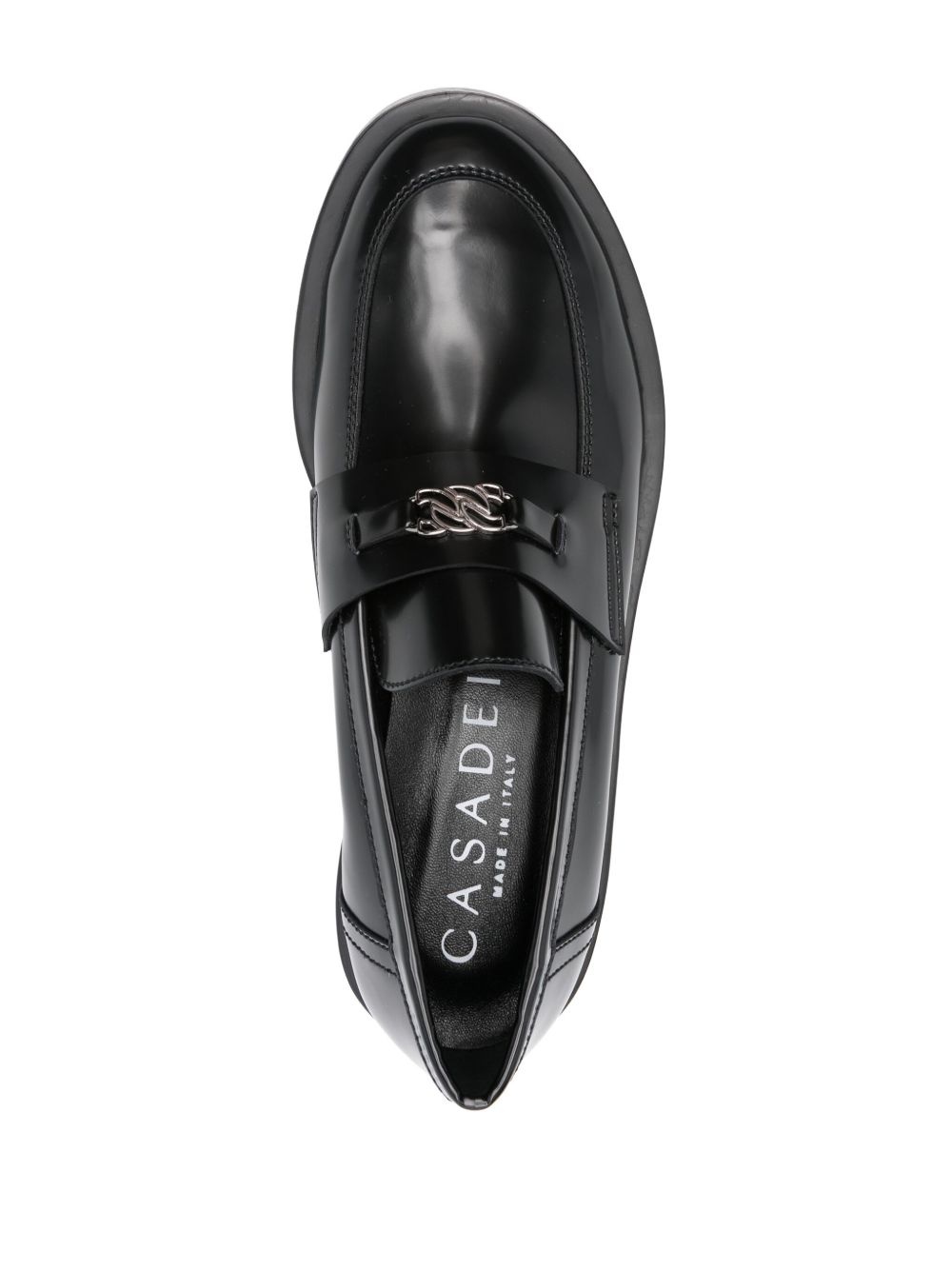 logo-plaque loafers - 4
