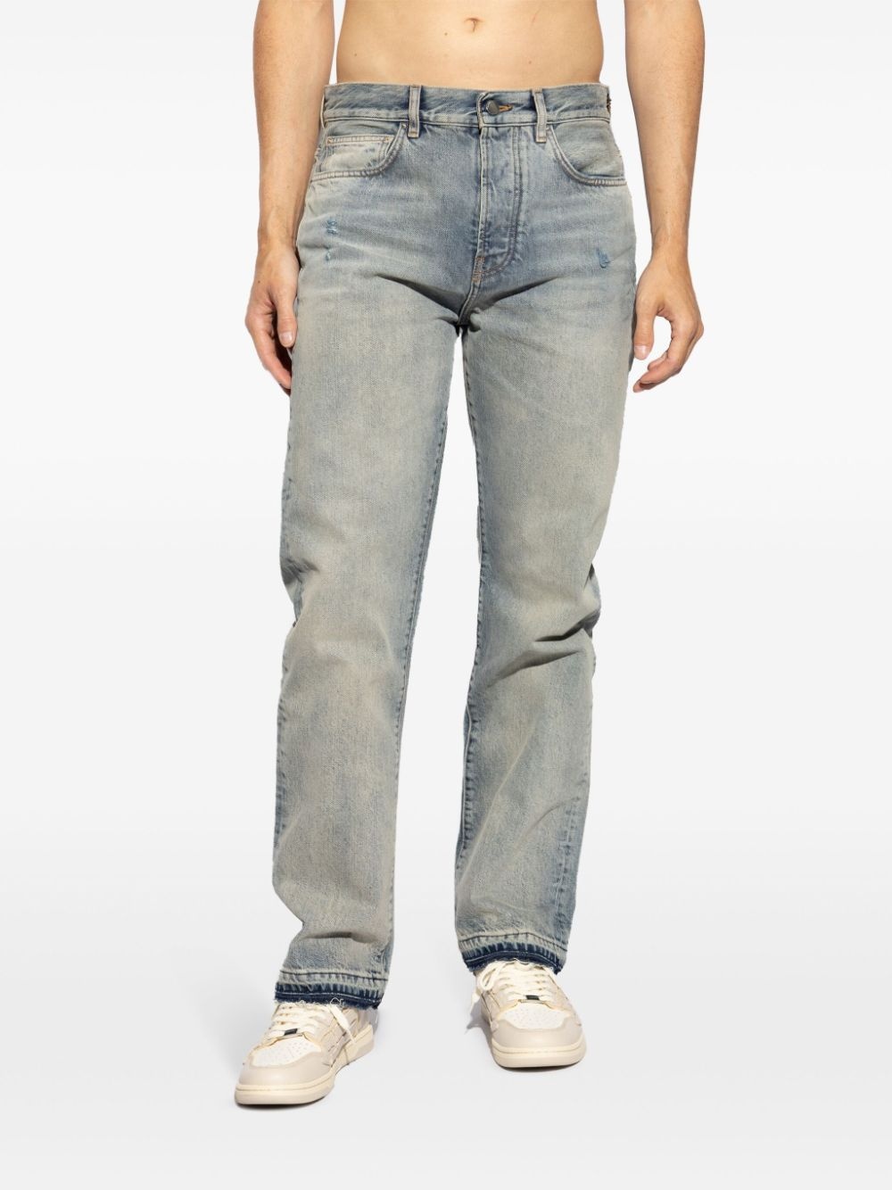 stonewashed slim-legged jeans - 3