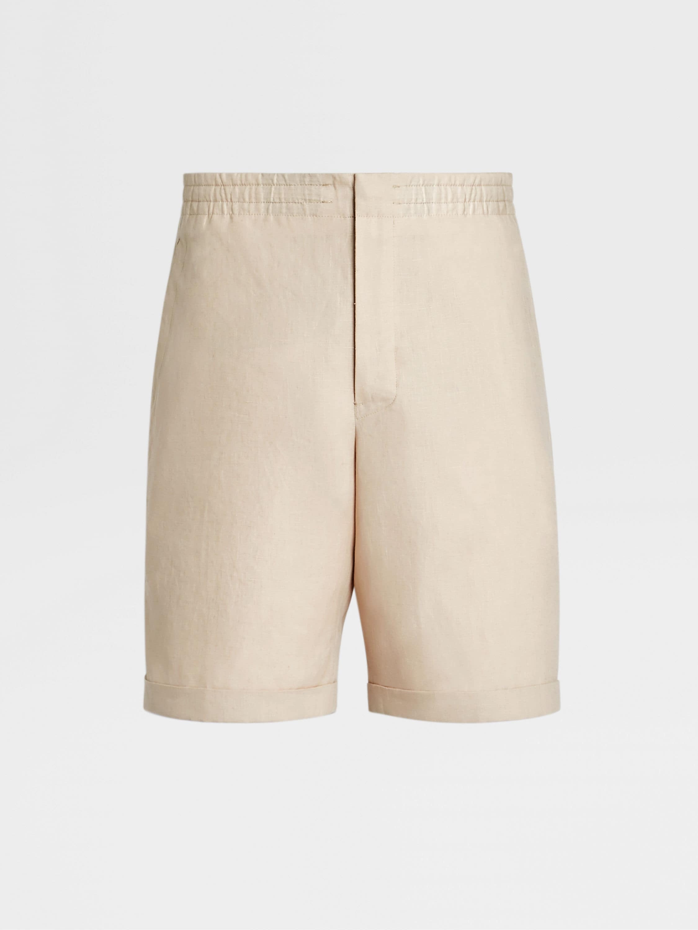 OFF WHITE LINEN SHORTS - 1