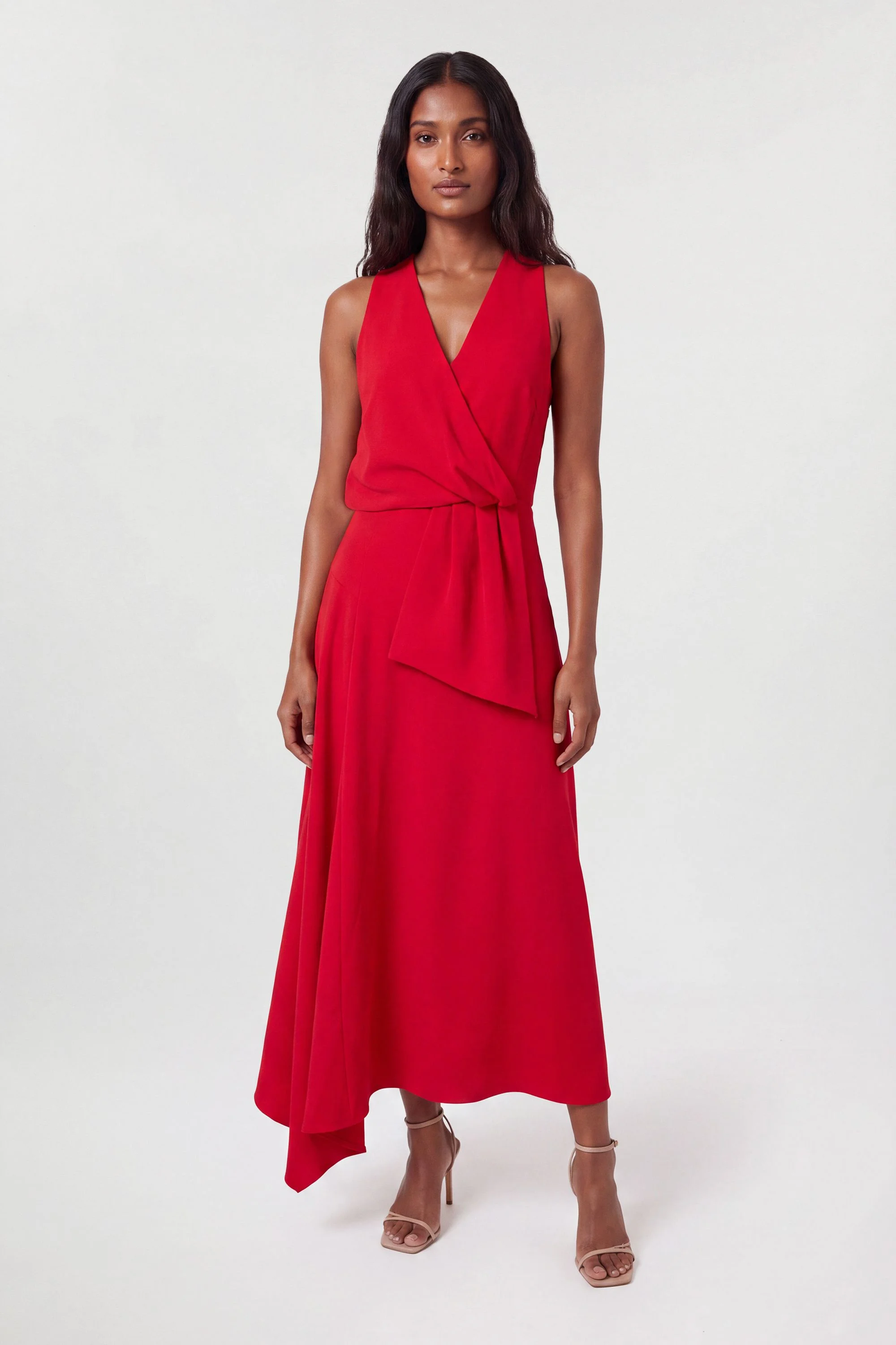 Soft Tailored Drape Midi Dress - 1