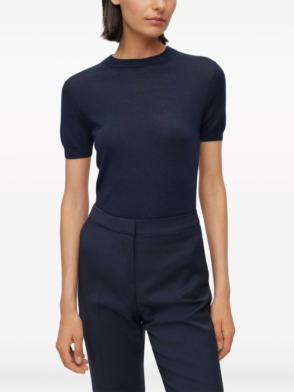 short-sleeve wool top - 3