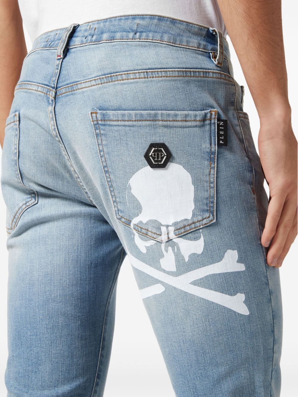 Skull slim-cut jeans - 4