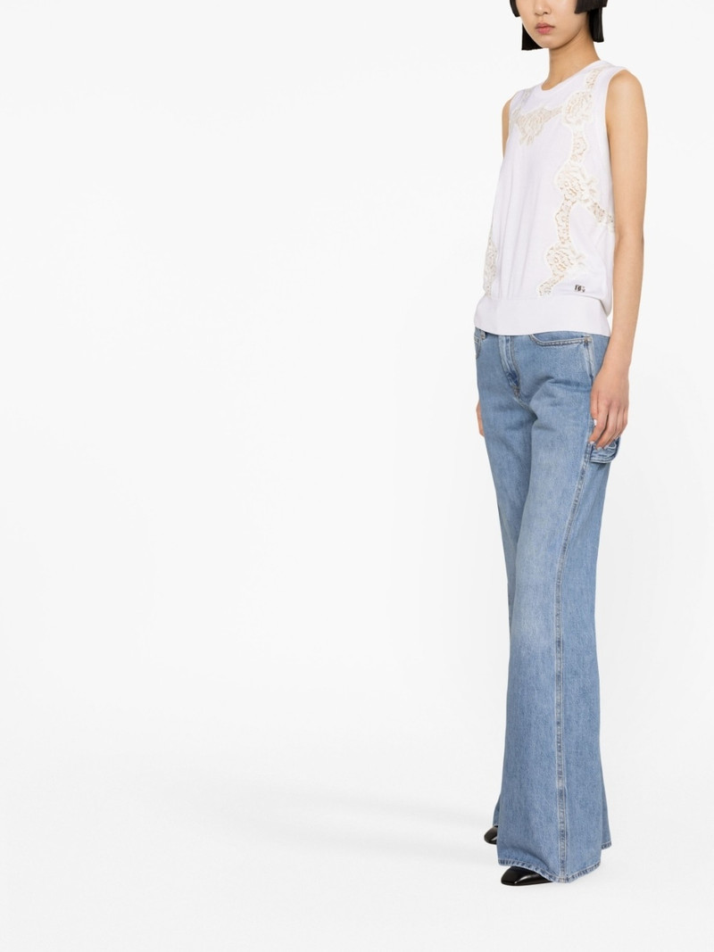 lace-trim sleeveless knitted top 3