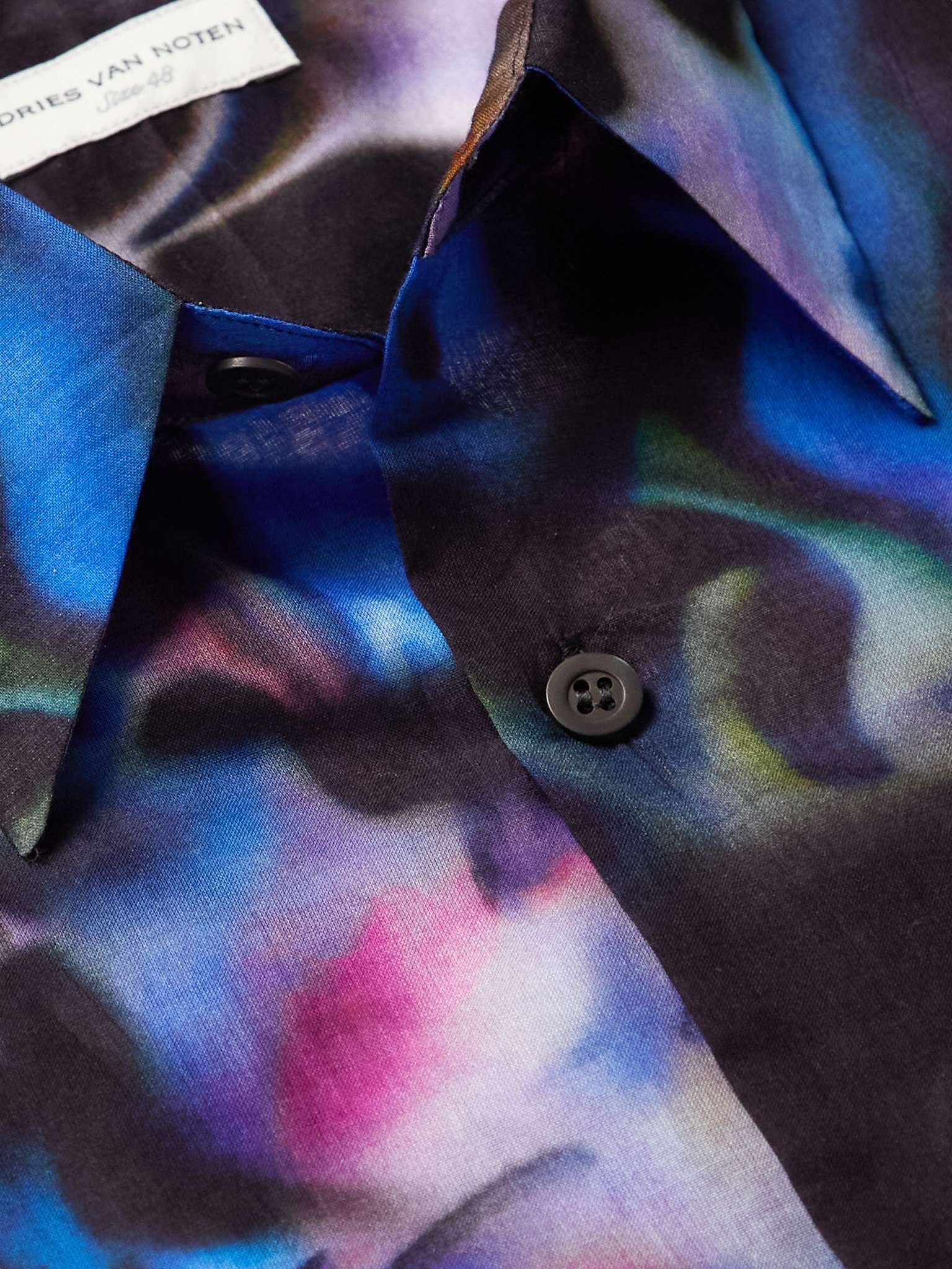 Camp-Collar Printed Mesh Shirt - 5