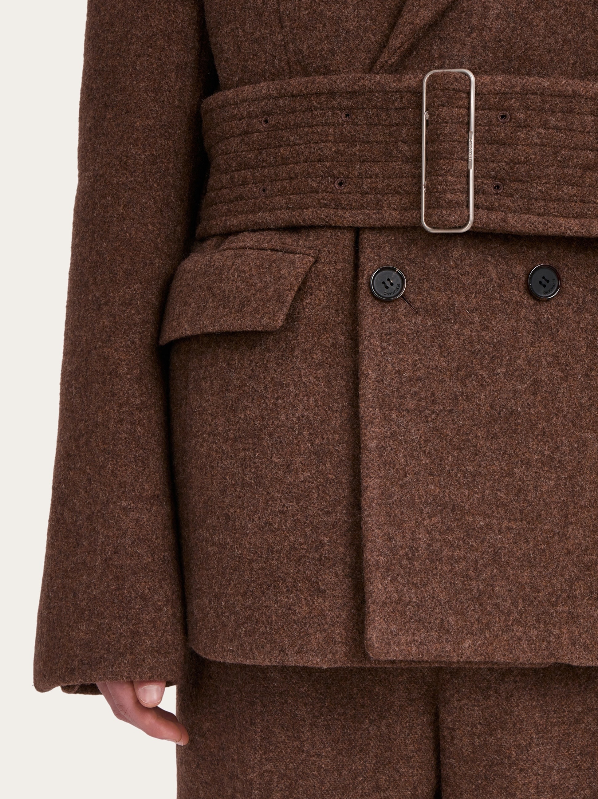Double breasted belted jacket - 4