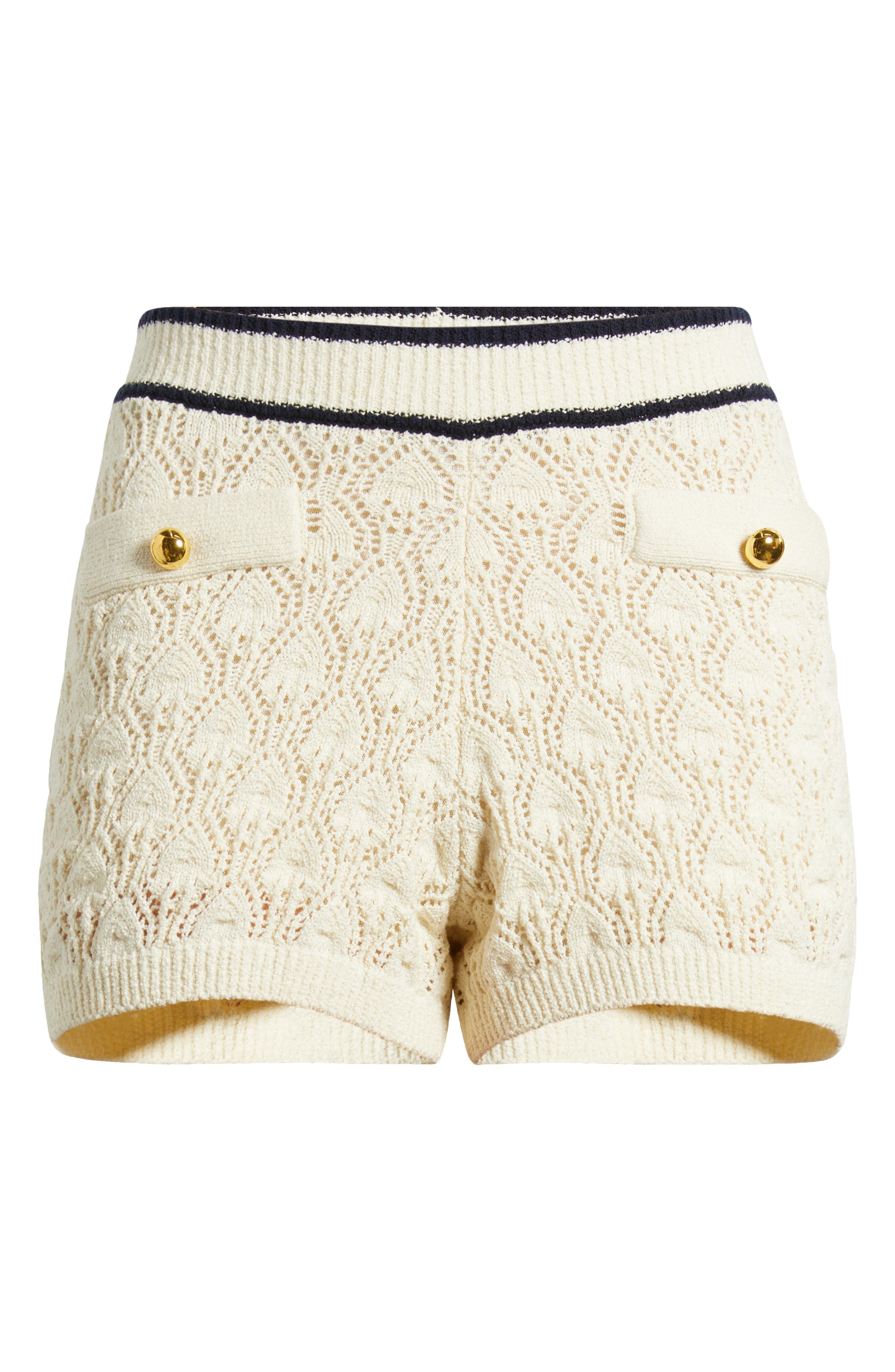 FRAME Rookie Pointelle Shorts in Cream Multi at Nordstrom - 5