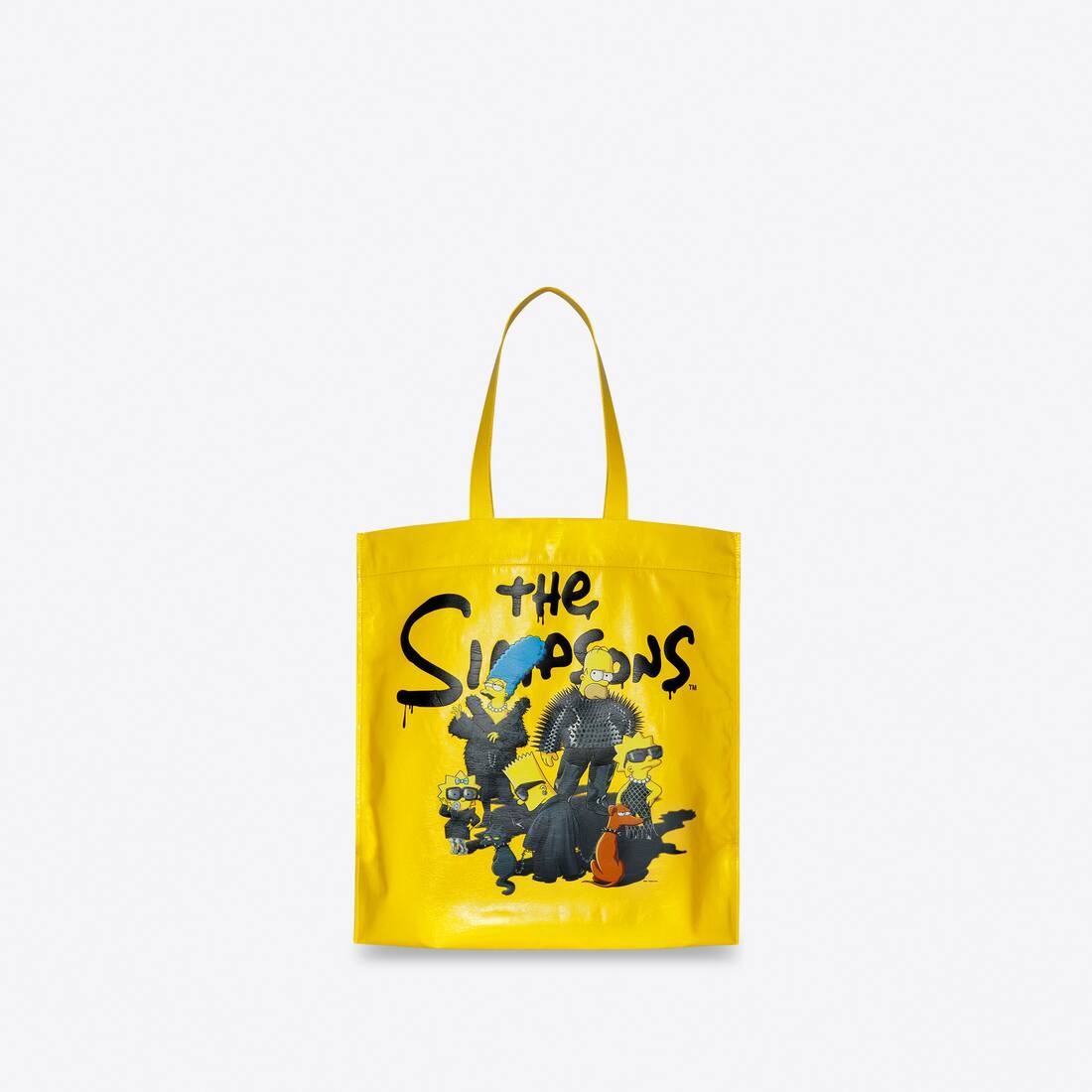 Men's The Simpsons Tm & © 20th Television Shopper Medium Shoulder Tote Bag In Paper Calfskin in Yell - 1