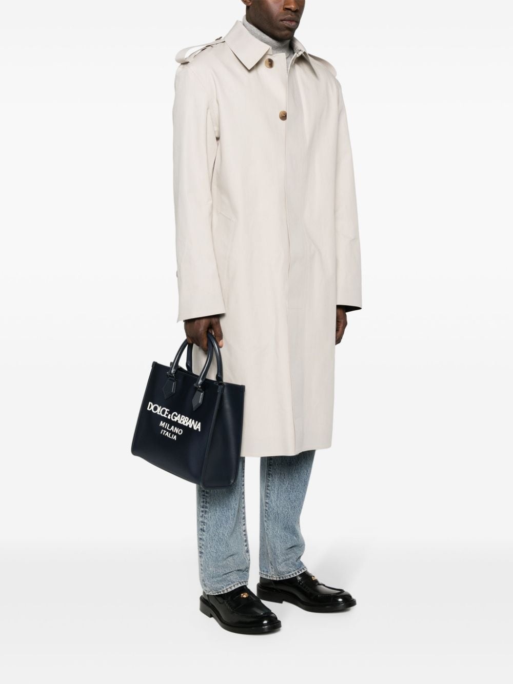 logo-embossed canvas tote bag - 2
