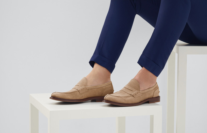 Suede unlined penny loafers 6