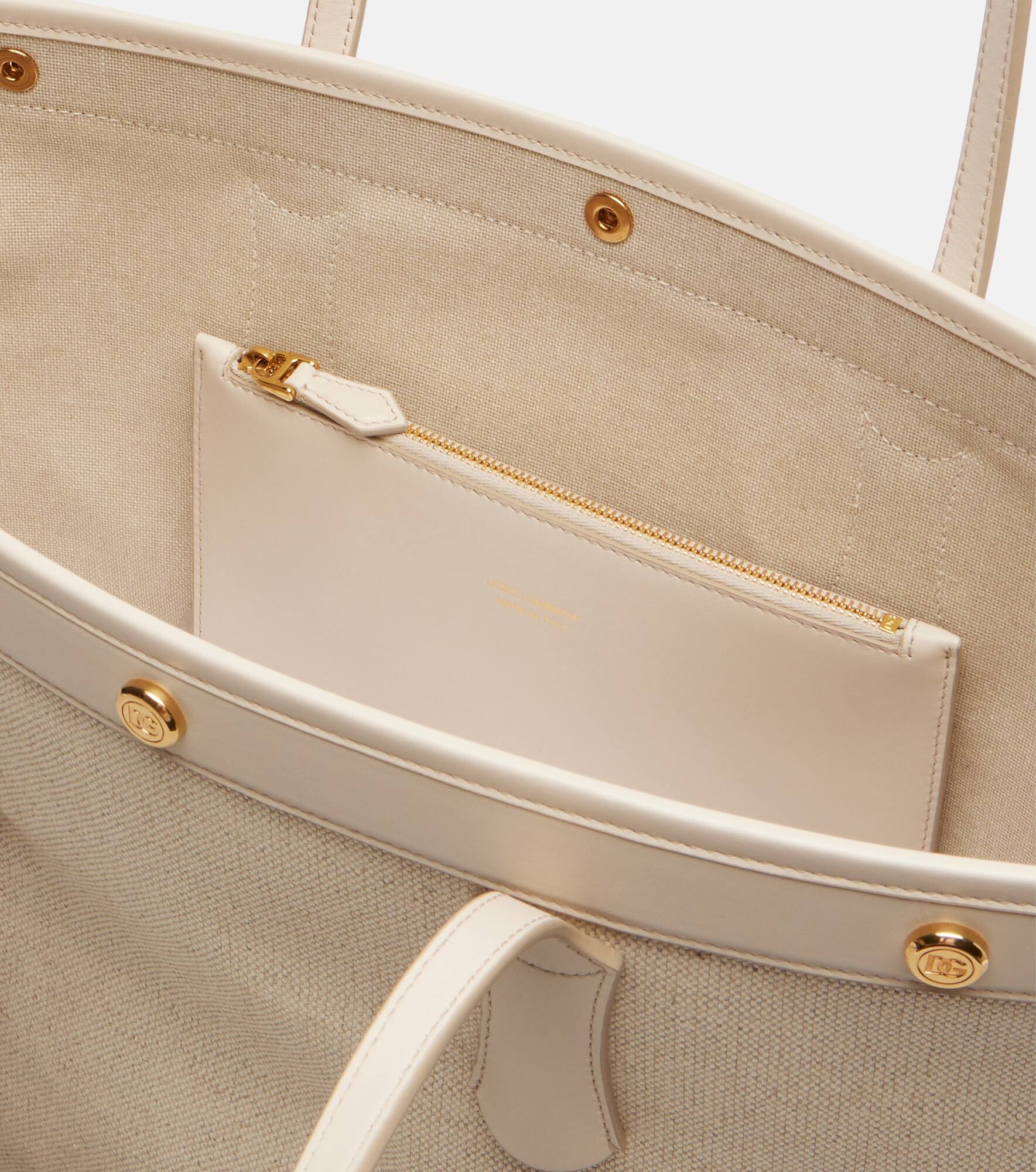 Canvas and leather tote bag - 3