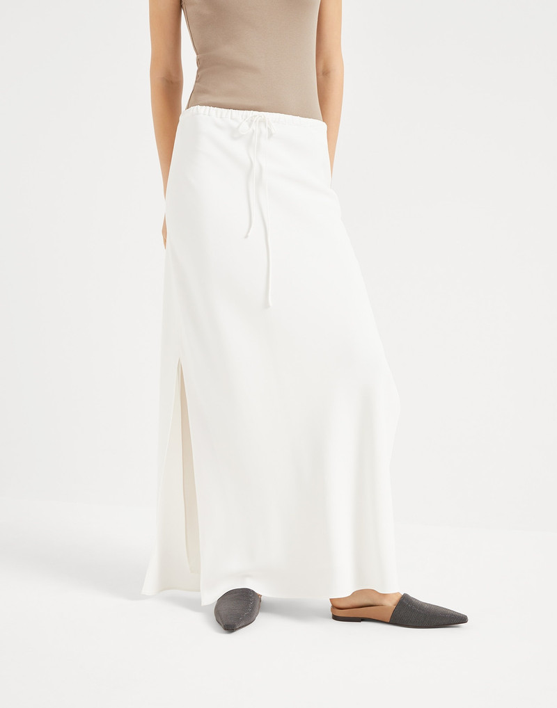 Silk and acetate crêpe cady fluid skirt 1