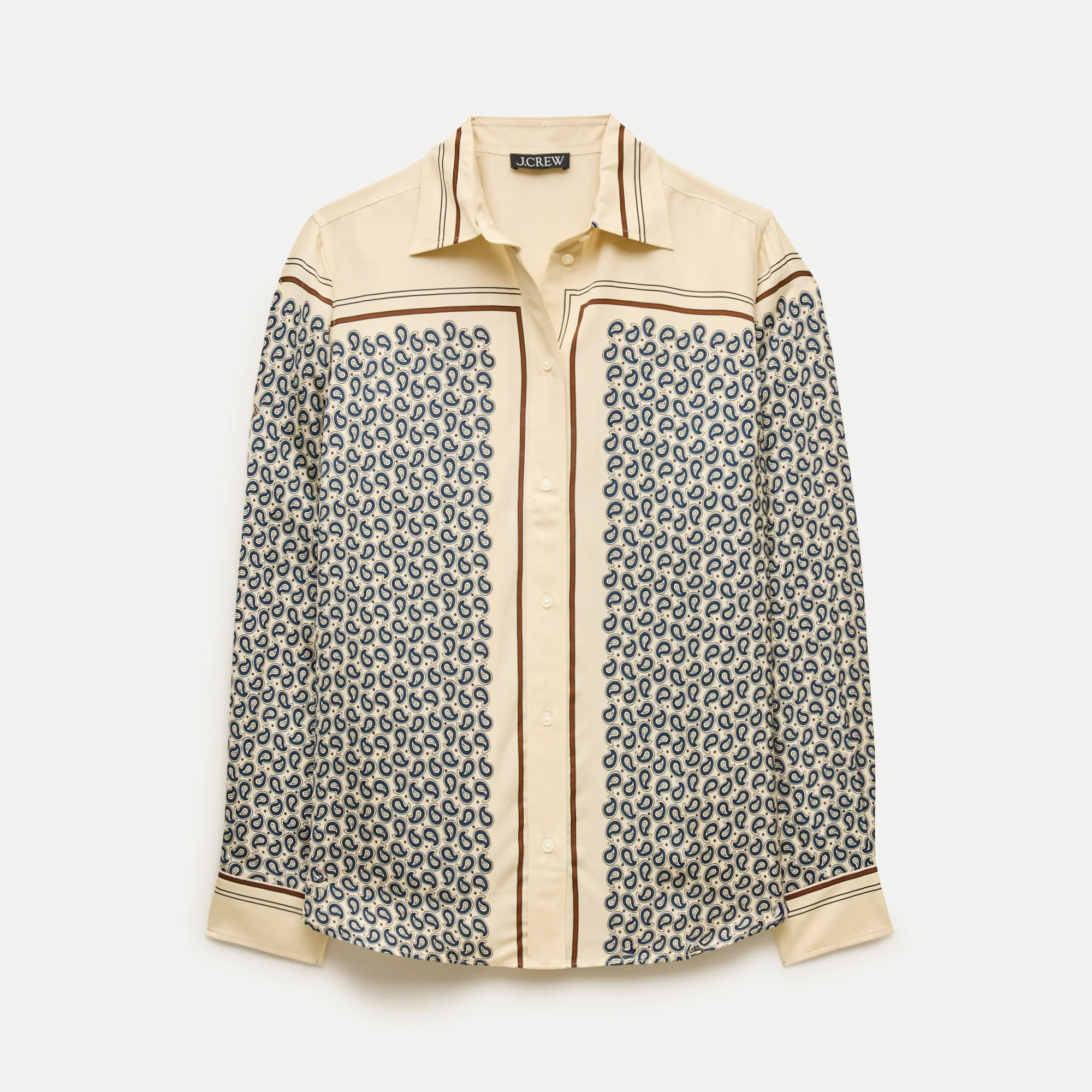 Jules classic-fit button-up shirt in scarf-print viscose twill - 1