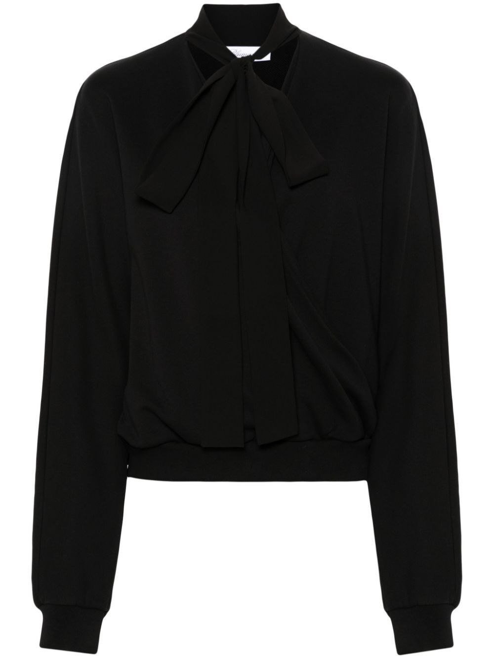 V-Neck Sweatshirt With Bow - 1