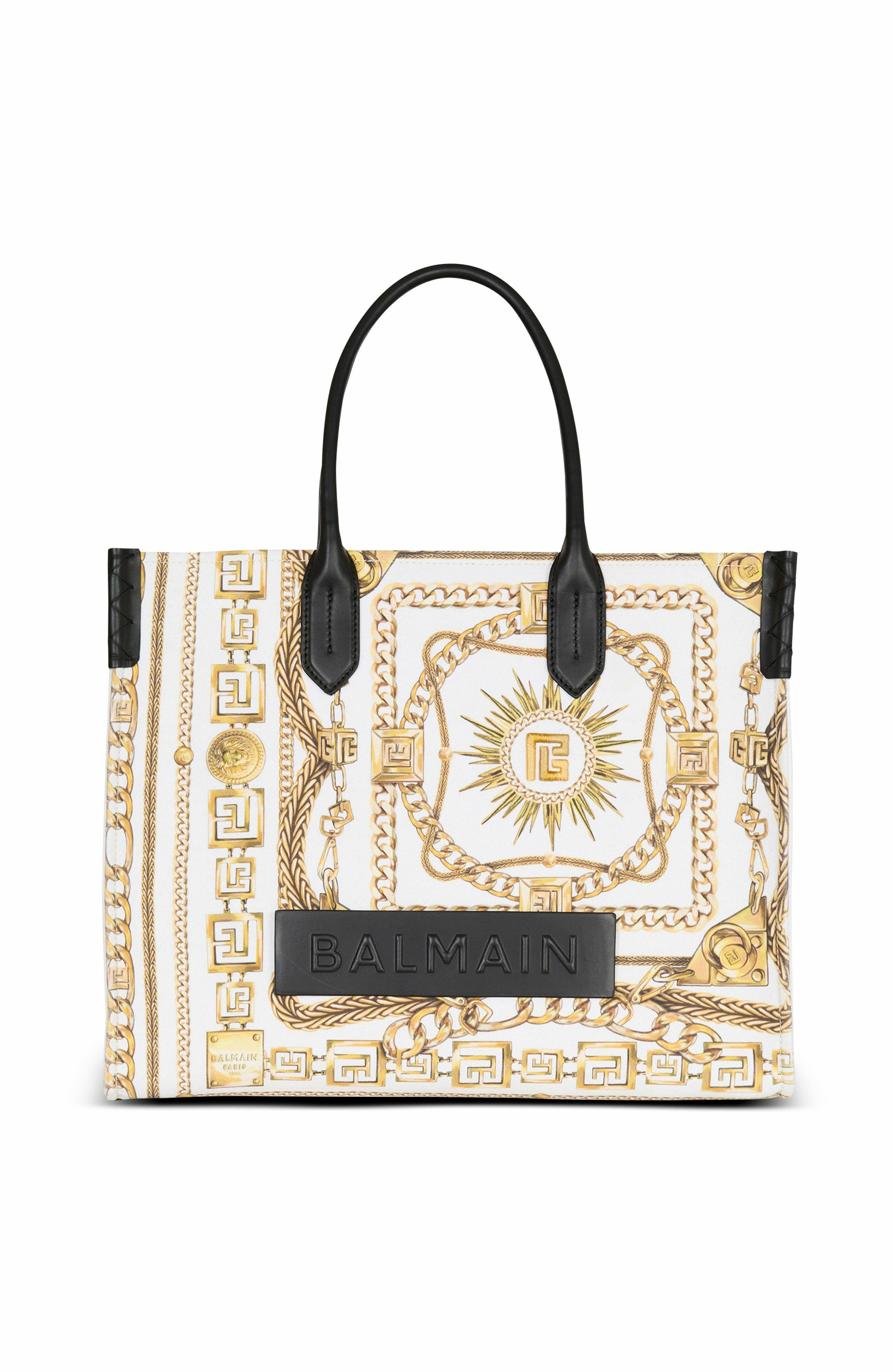 Balmain B-Army Medium tote bag in printed canvas in Gold at Nordstrom - 1