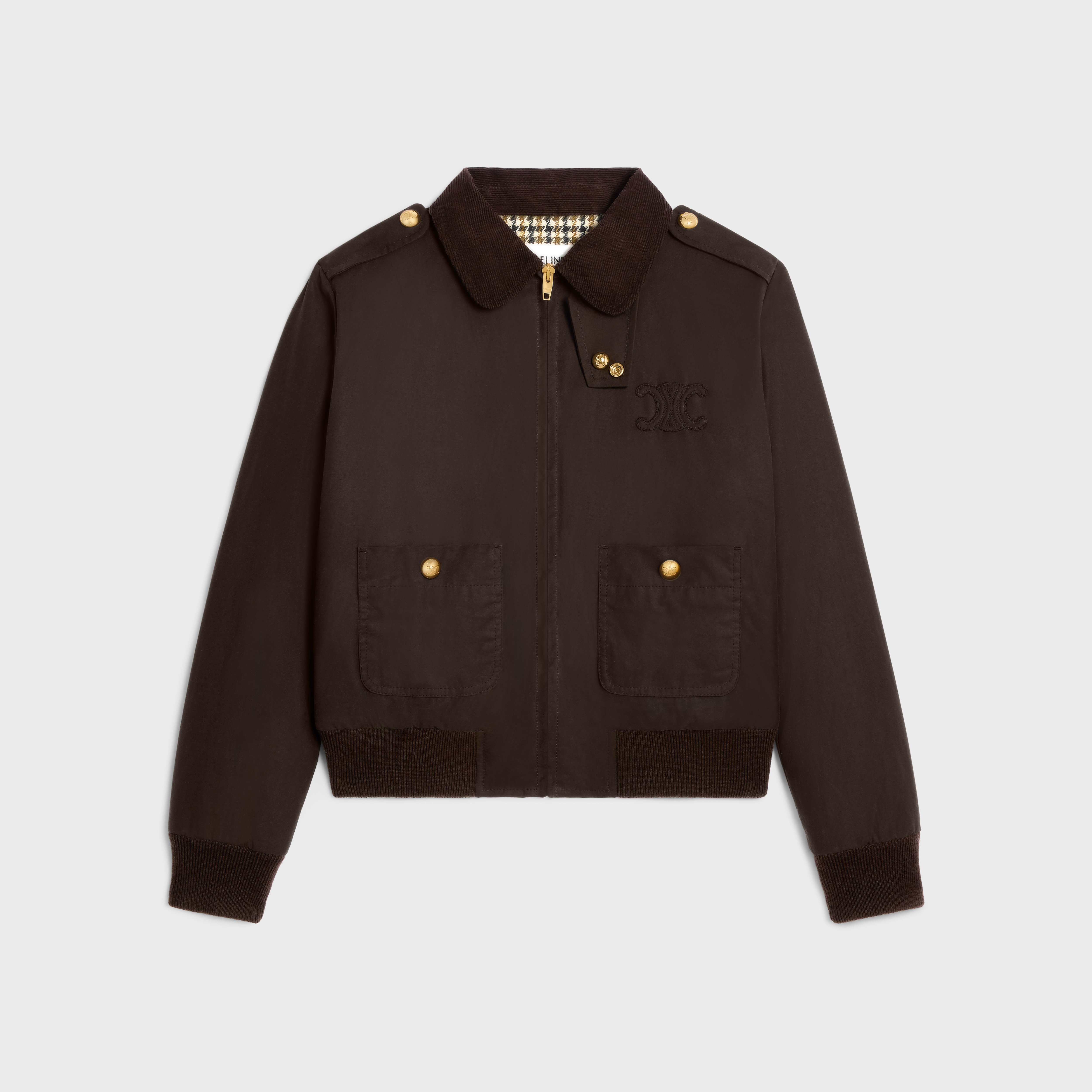 Triomphe blouson jacket in waxed cotton linen - 1