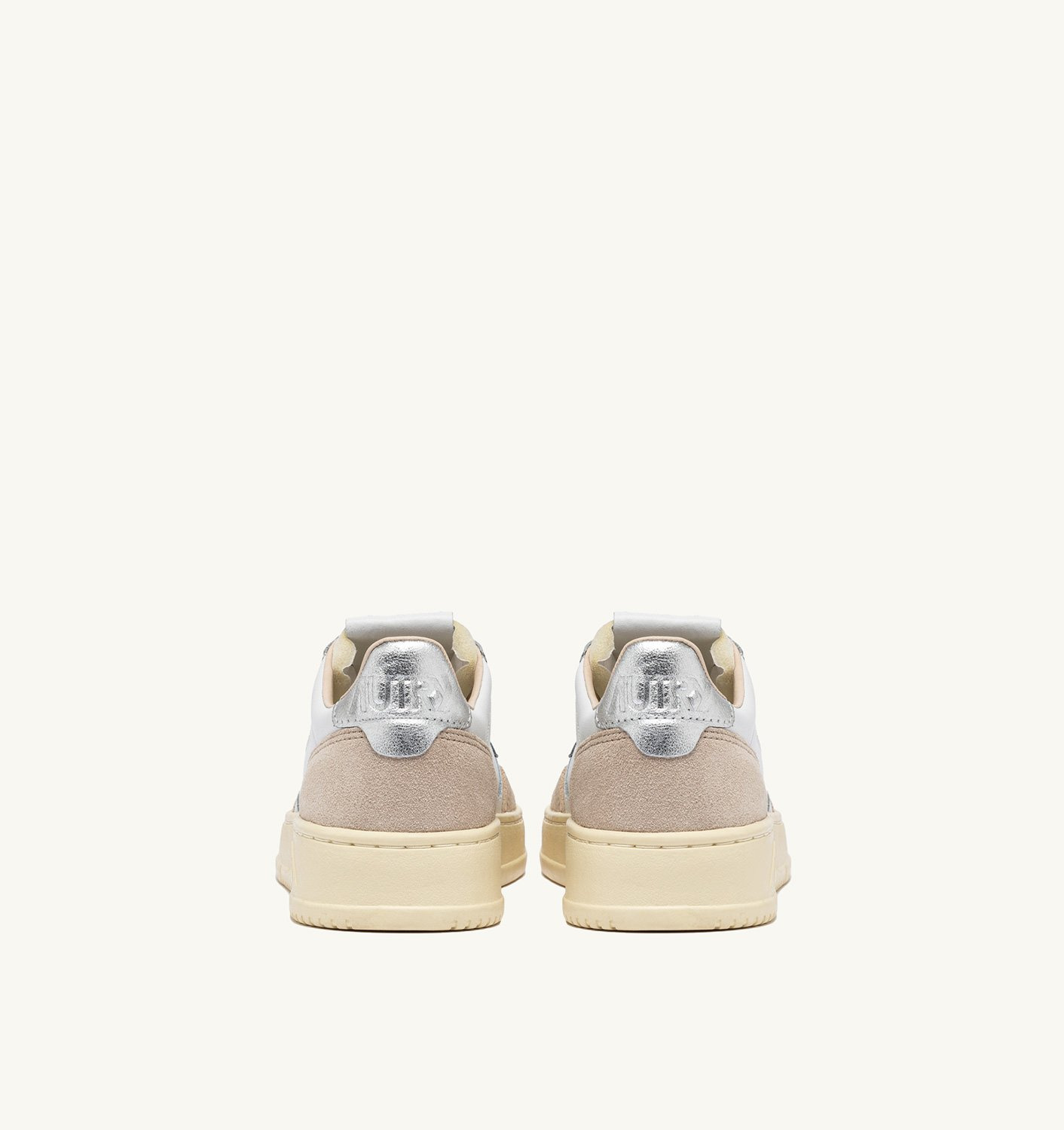 MEDALIST LOW SNEAKERS IN WHITE AND SILVER LEATHER - 3