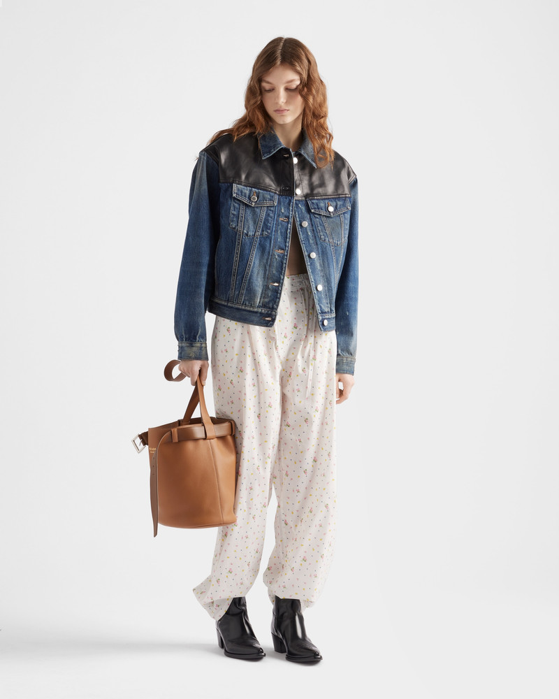 Prada Floral print cotton batiste pants outlook