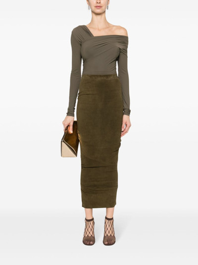 LaQuan Smith ruched high-waisted maxi skirt outlook