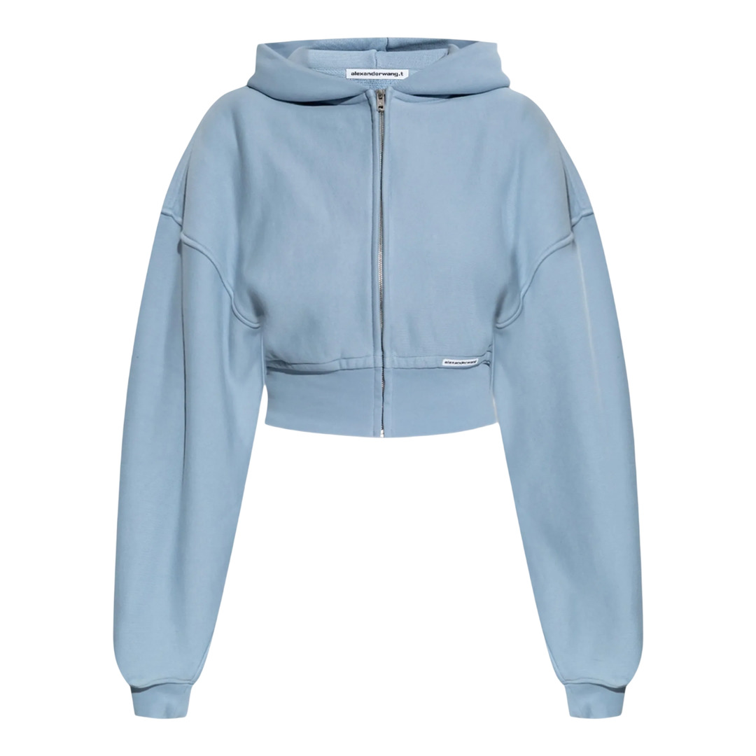 Cropped Zip Up Hoodie With Bra - 6