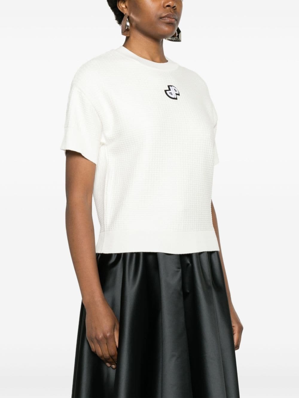 logo-appliquÃ© knit top - 3