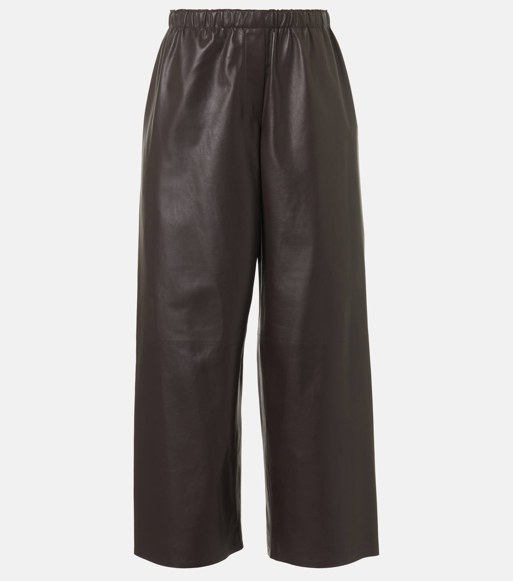 Yani mid-rise leather wide-leg pants - 1