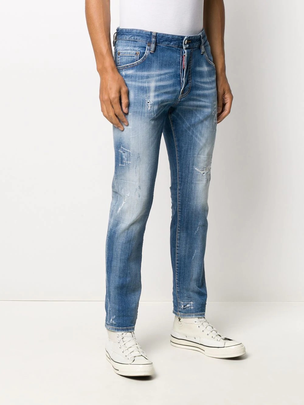 distressed-effect slim-fit jeans - 3