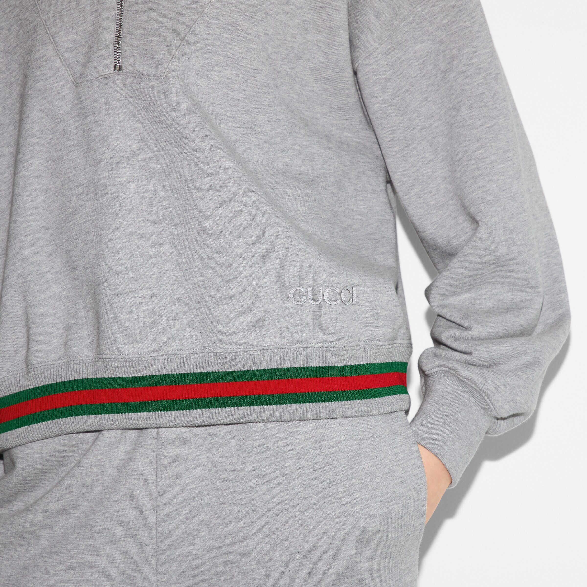 Cotton jersey sweatshirt with Web - 5