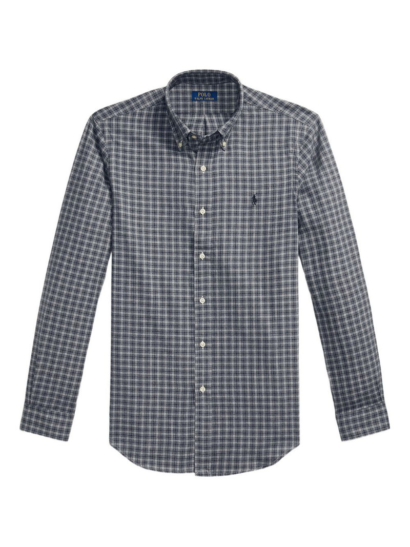checked long-sleeved shirt 1
